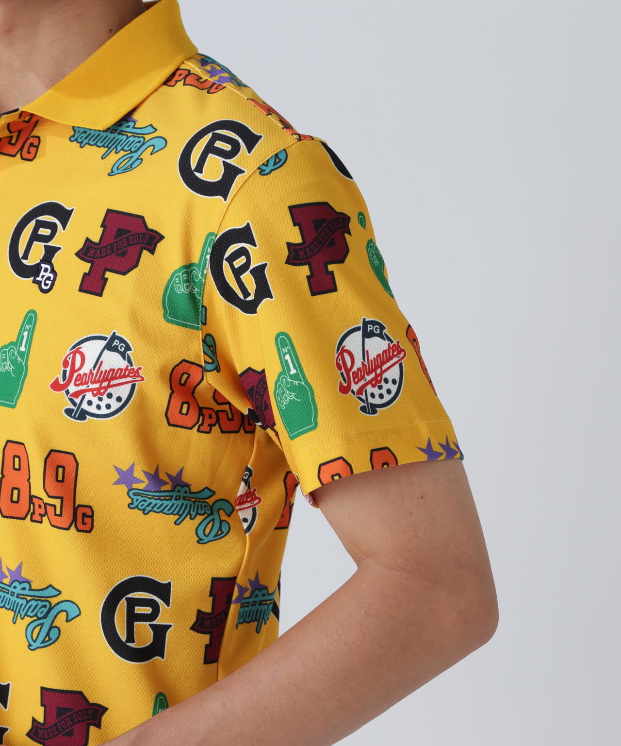 Peストレッチメッシュ半袖ポロシャツ ＜POPベースボール柄＞ | PEARLY