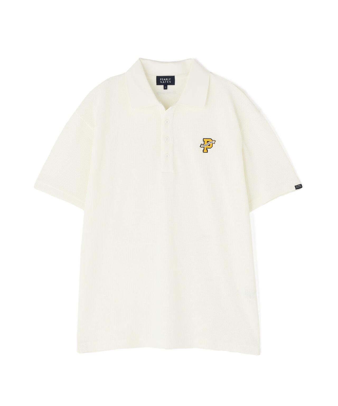 アクセンシャルゼブラワッフル半袖ポロシャツ