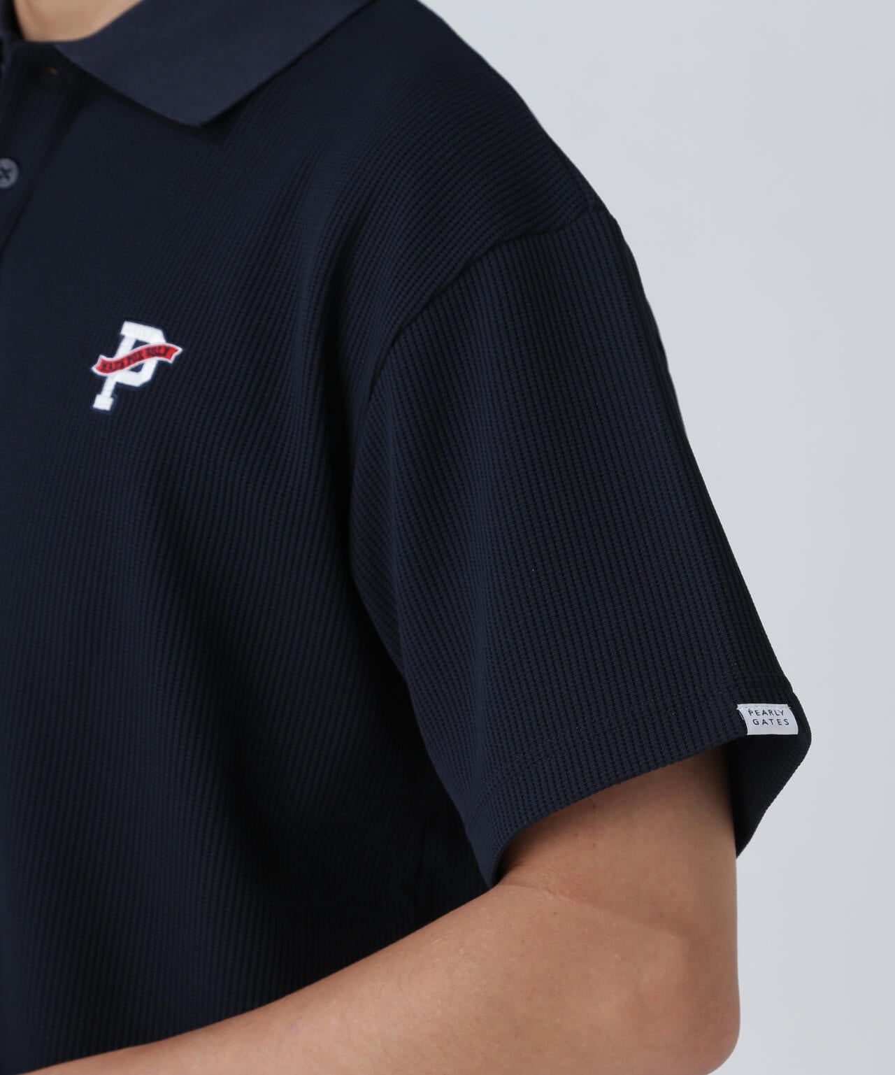 アクセンシャルゼブラワッフル半袖ポロシャツ