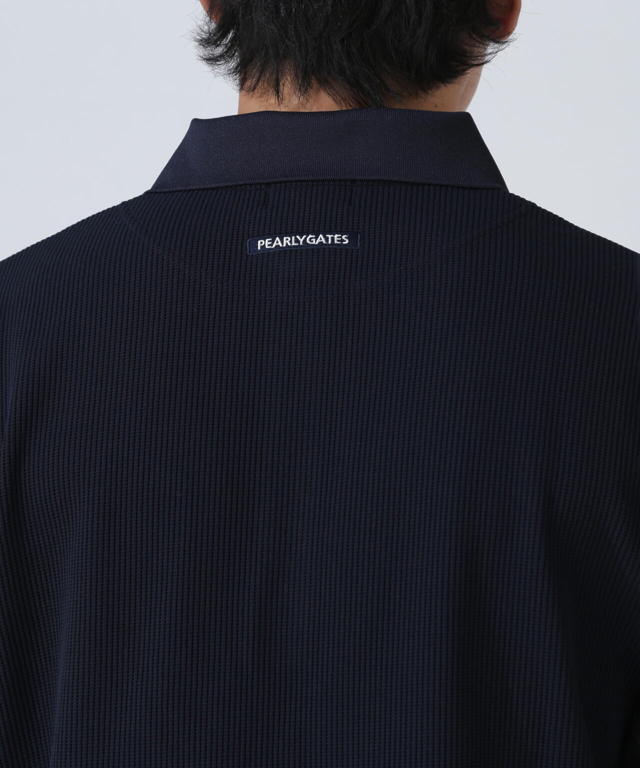 アクセンシャルゼブラワッフル半袖ポロシャツ