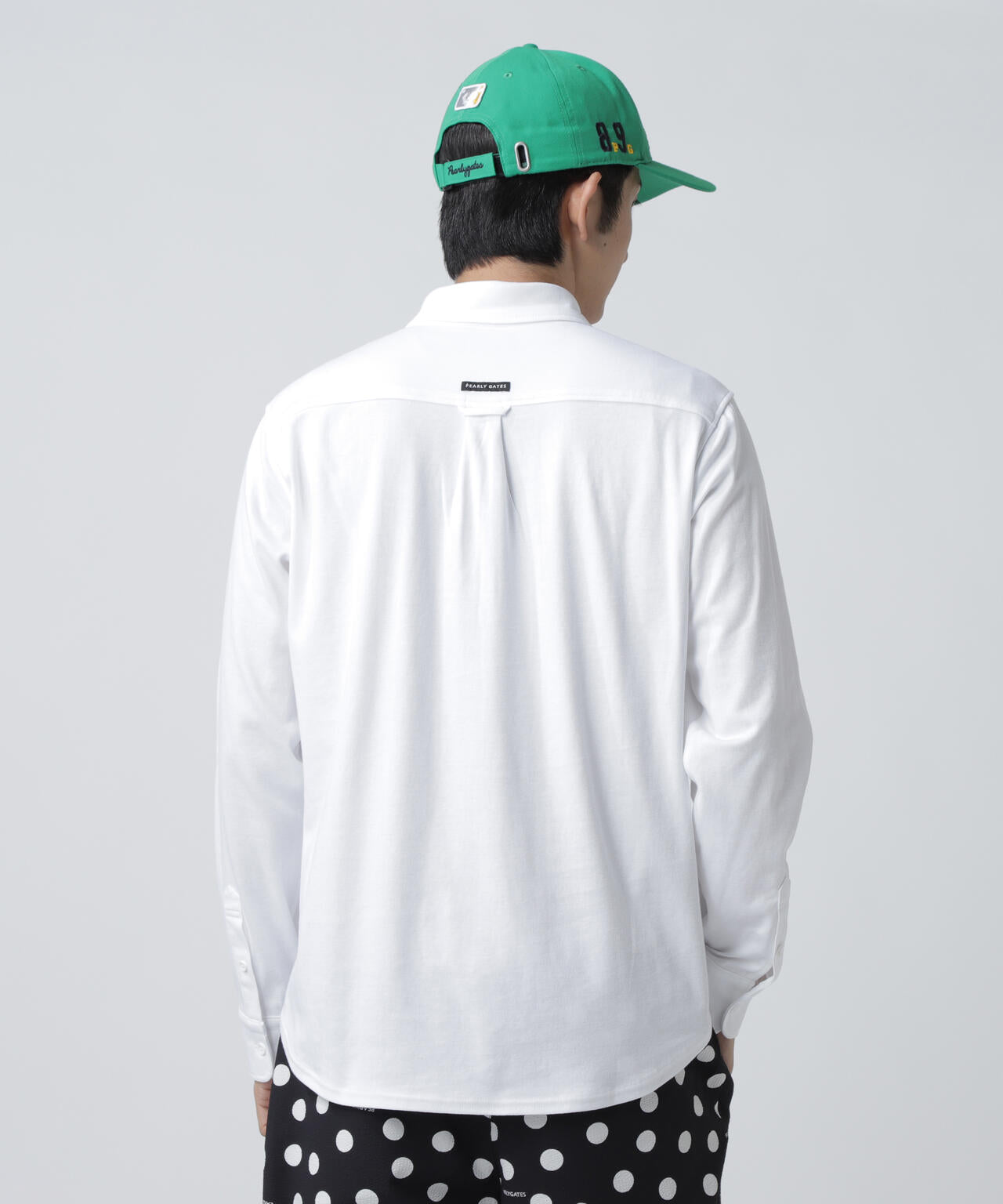 TCドットジャガード長袖ボタンダウンカットソー