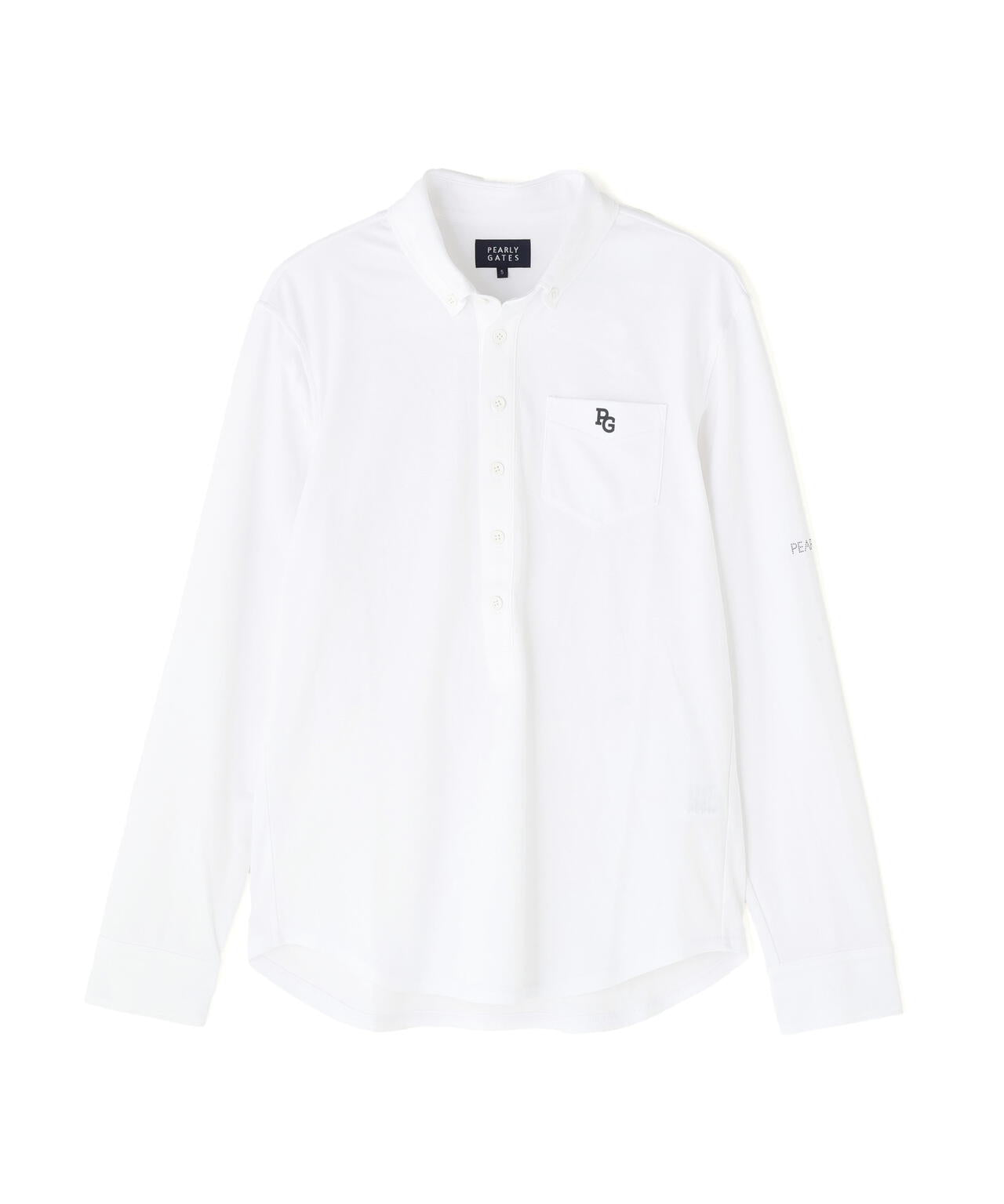 TCドットジャガード長袖ボタンダウンカットソー