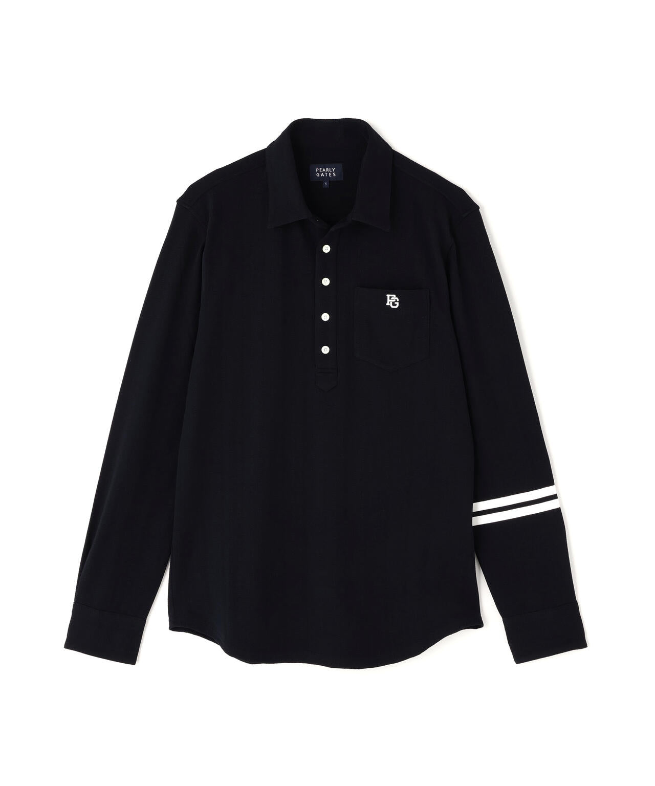 タックジャガードストライプ長袖カットソー