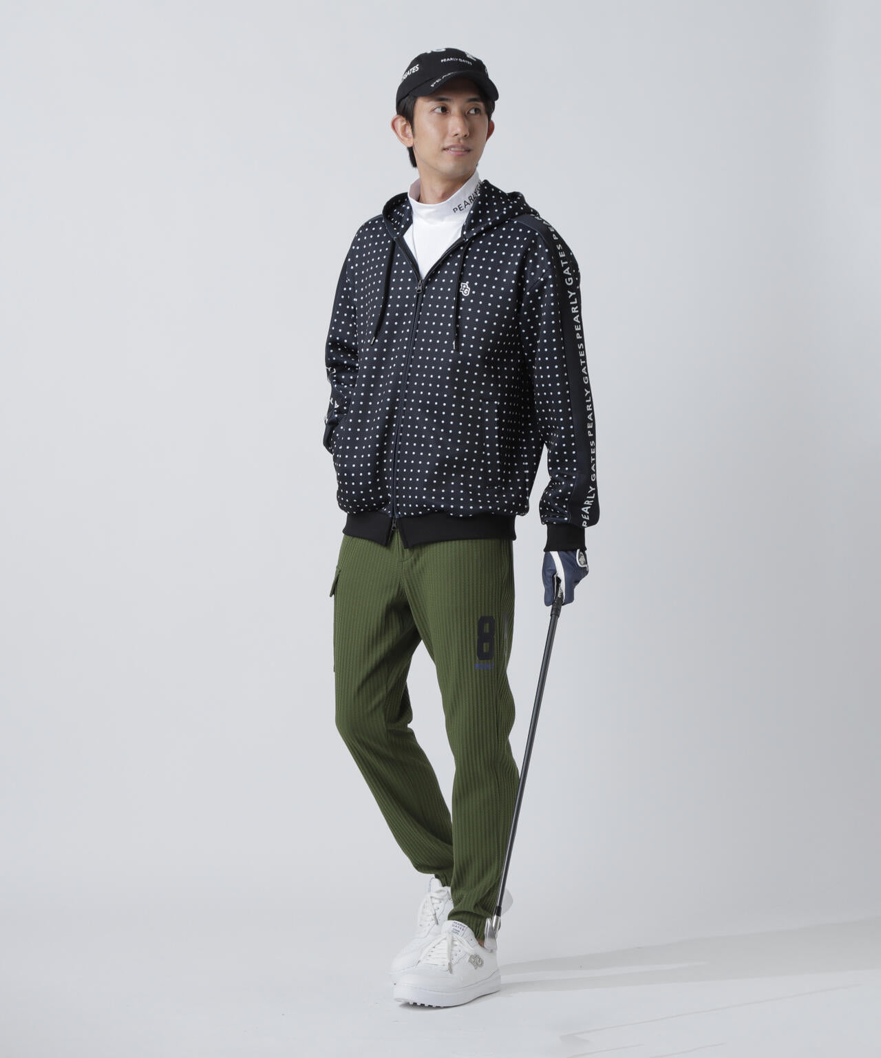 ダブルフェイス フルジップフーディ ＜ミニドット柄＞