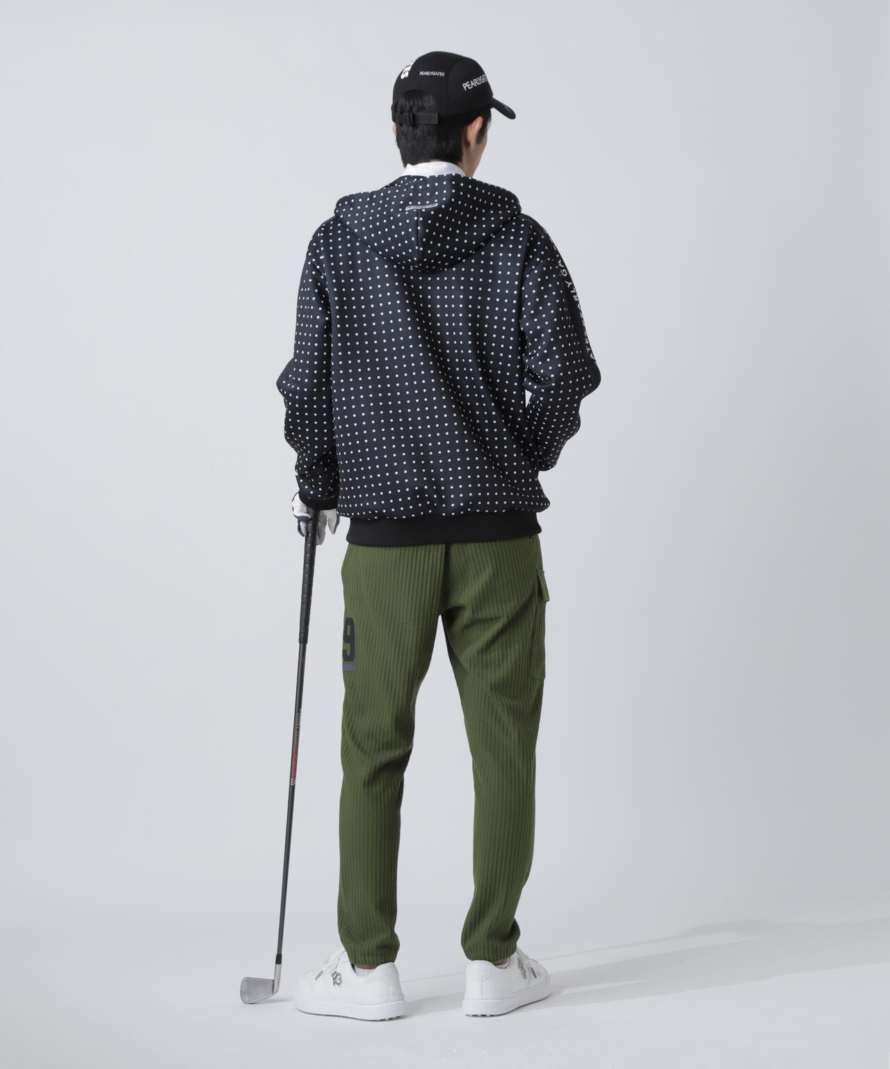 ダブルフェイス フルジップフーディ ＜ミニドット柄＞