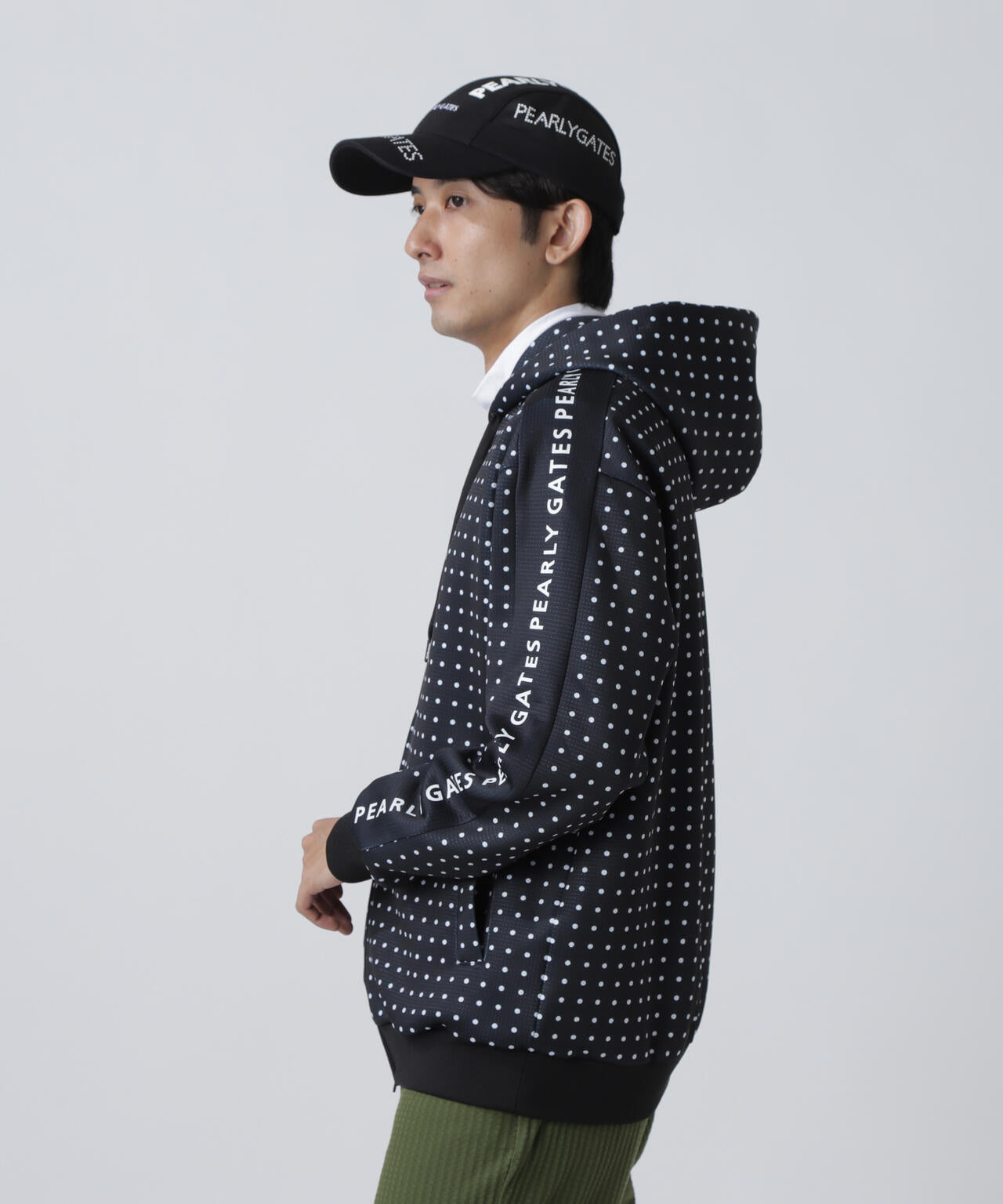 ダブルフェイス フルジップフーディ ＜ミニドット柄＞