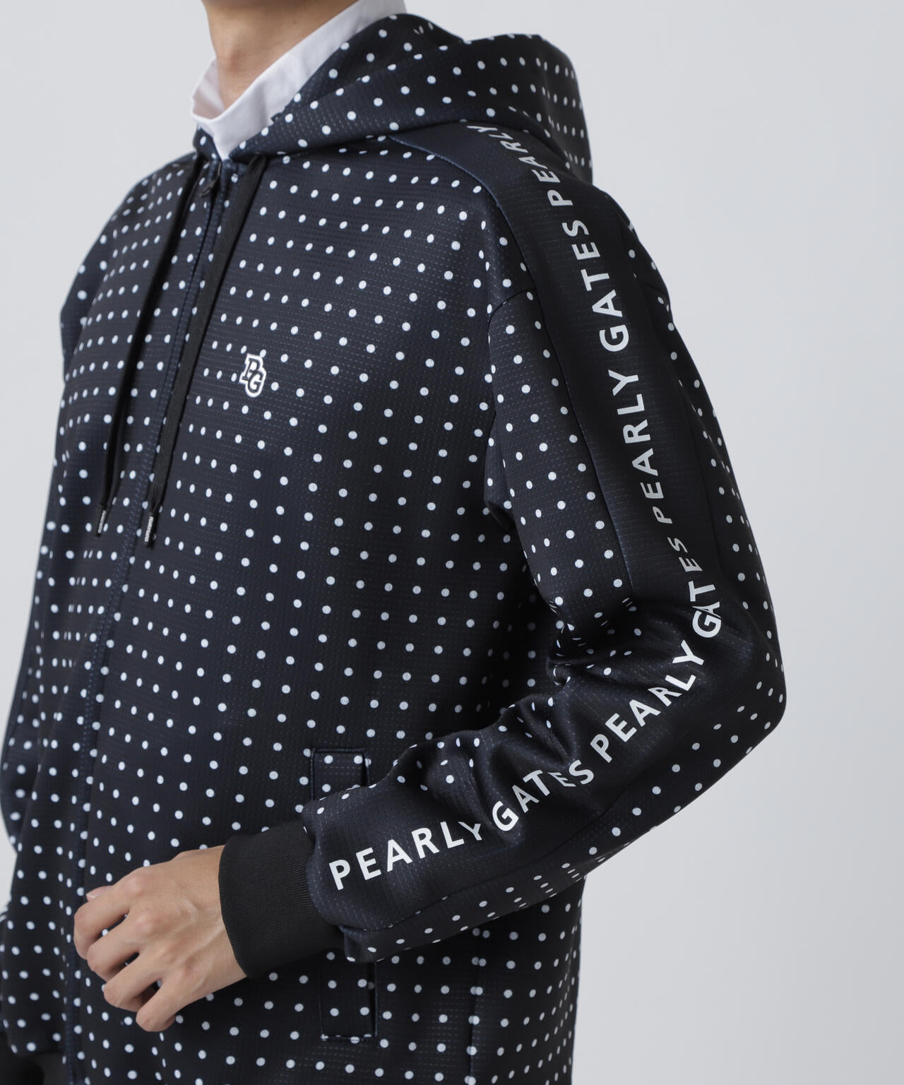 ダブルフェイス フルジップフーディ ＜ミニドット柄＞