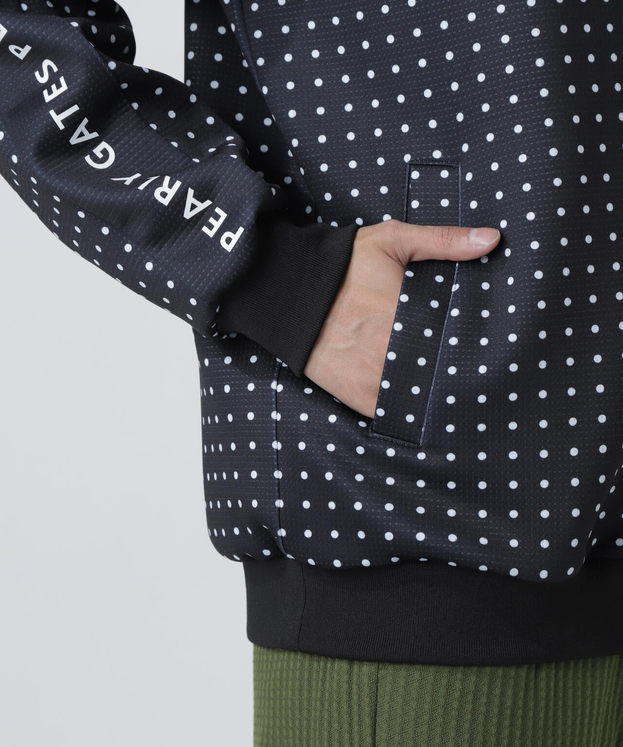 ダブルフェイス フルジップフーディ ＜ミニドット柄＞