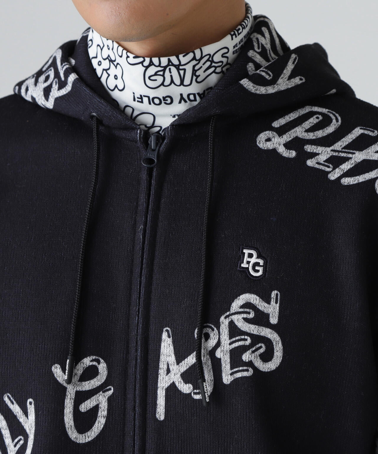 両面起毛ぷにぷにロゴ柄フルジップフーディ | PEARLY GATES（パーリー