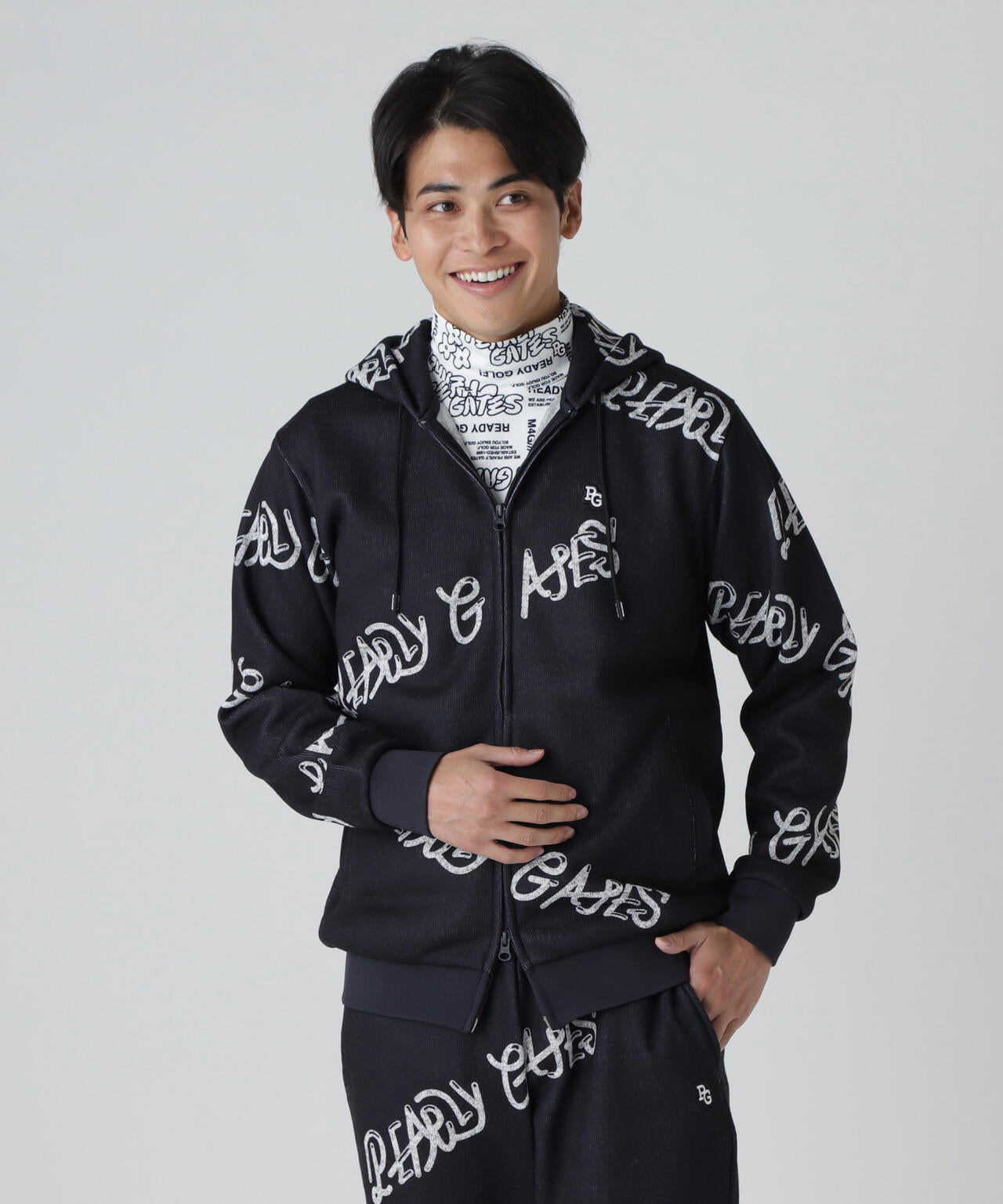 両面起毛ぷにぷにロゴ柄フルジップフーディ | PEARLY GATES（パーリー