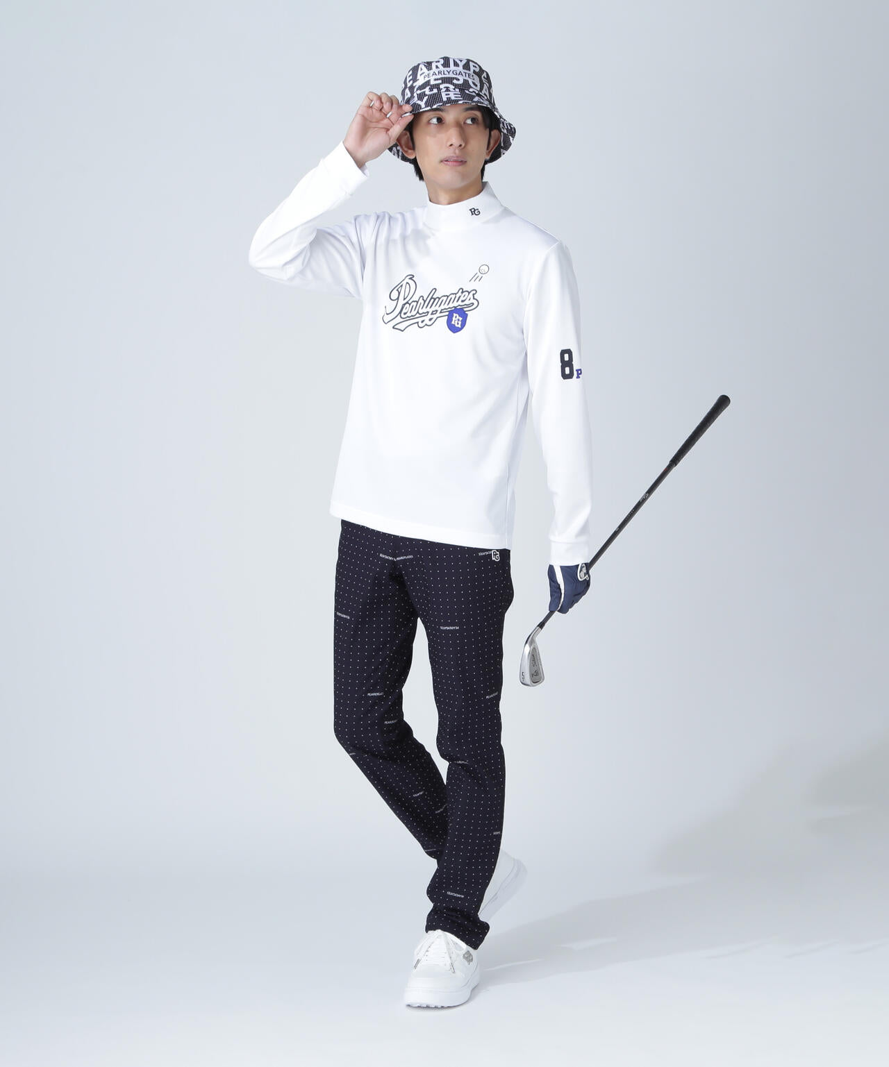 鹿の子ダンボールゼブラ長袖ハイネックカットソー