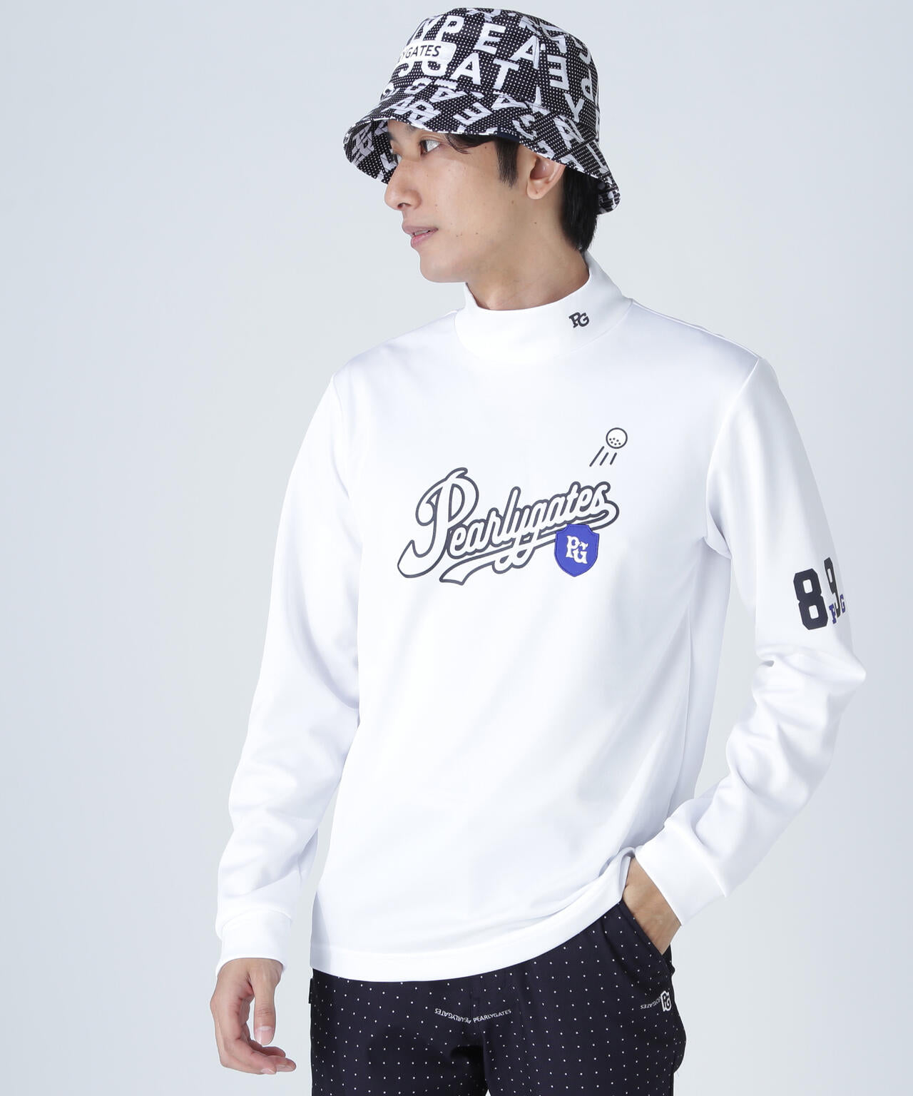 未使用級✨ パーリーゲイツ ゼブラメッシュダンボール 長袖 ハイネックカットソー 鹿の子ダンボールゼブラ長袖ハイネックカットソー | PEARLY GATES