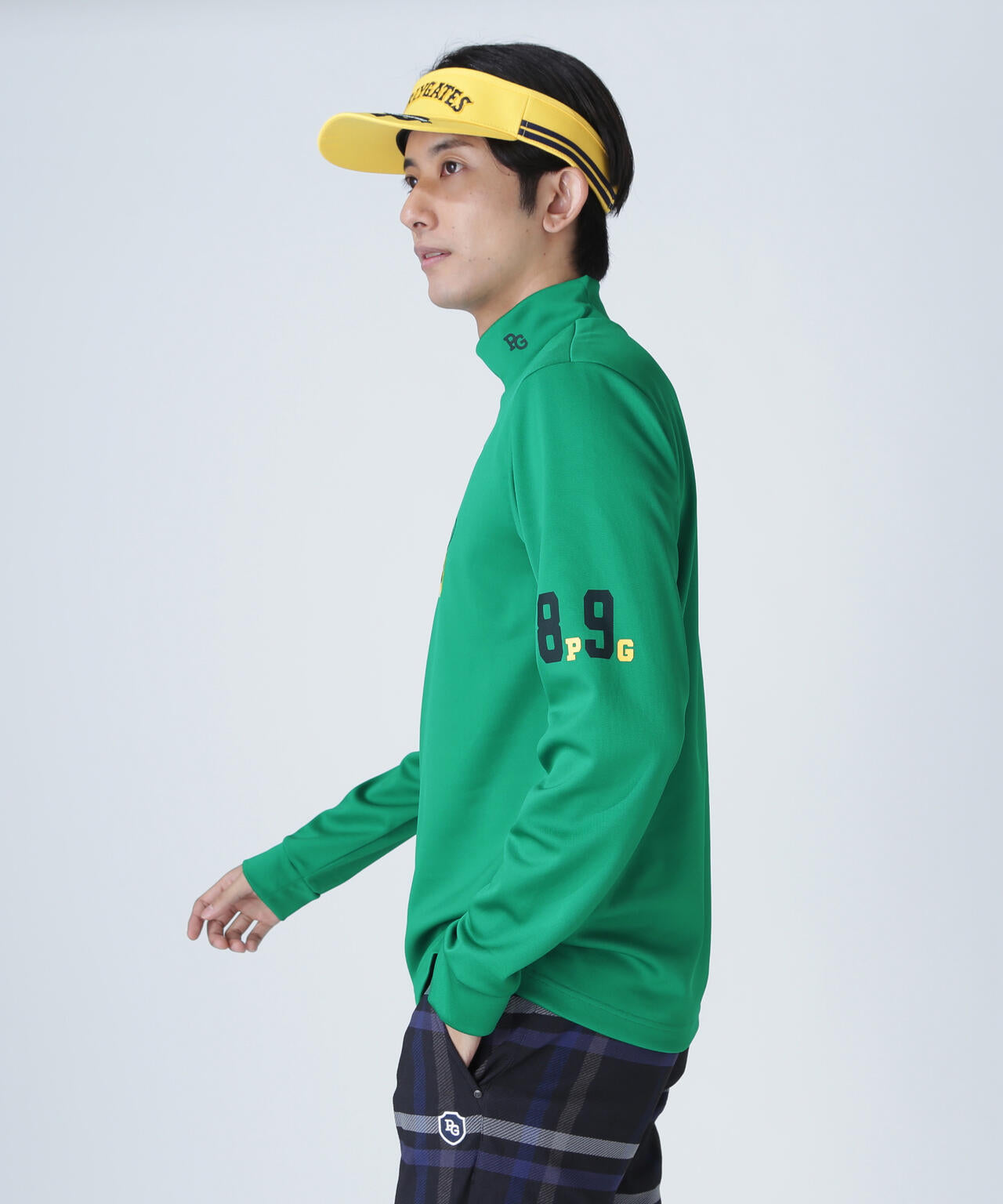 PEARLY GATES 緑色冬用アウター　サイズ0 鹿の子ダンボールゼブラ長袖ハイネックカットソー | PEARLY