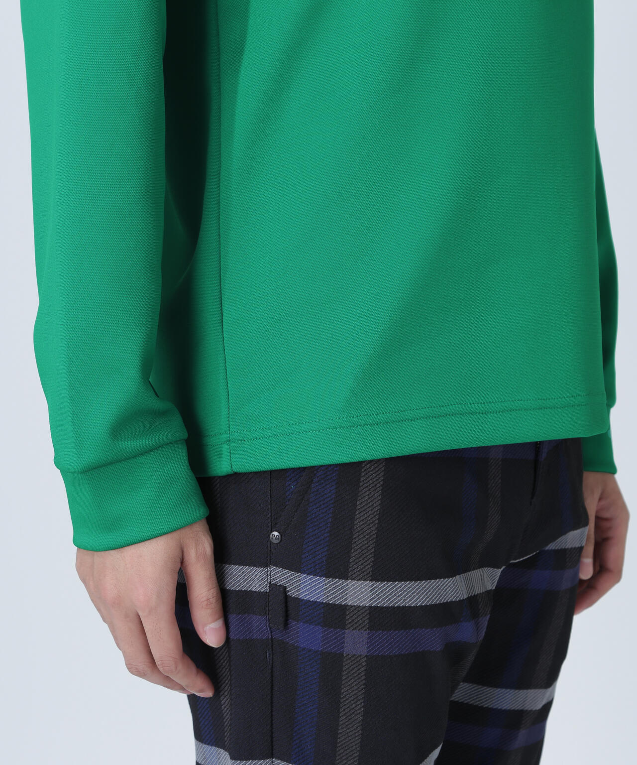 新品 パーリーゲイツ カノコダンボール ハイネックカットソー(4)サイズM/茶 鹿の子ダンボールゼブラ長袖ハイネックカットソー | PEARLY