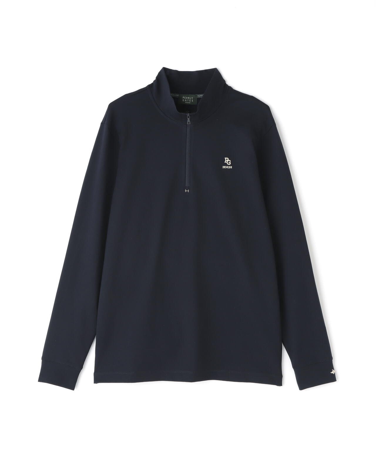 【PGHORSE】ソフトフィールポンチ長袖ハーフジップカットソー