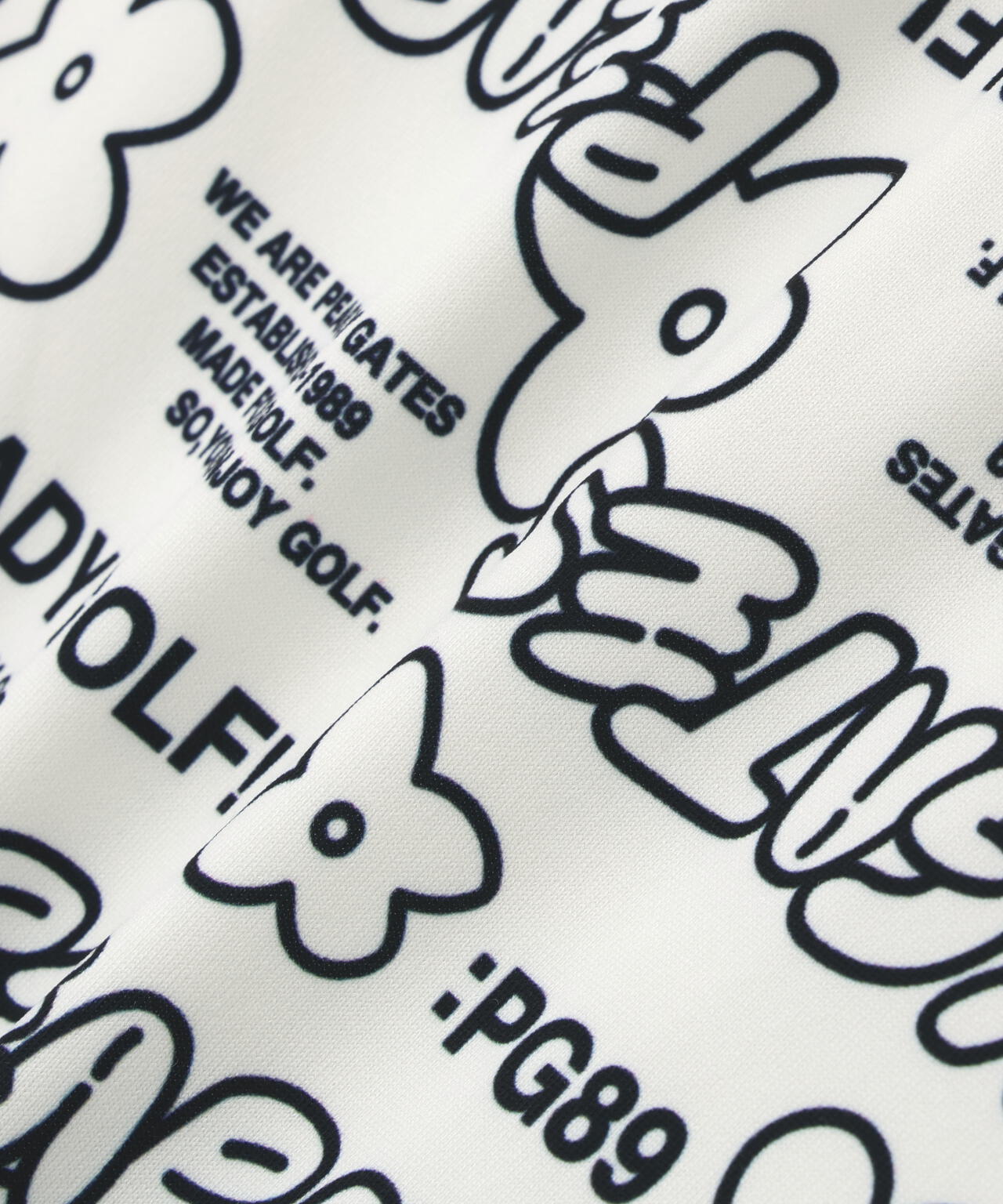 裏起毛ベア天竺長袖ハイネックカットソー ＜ロゴ×花柄プリント＞