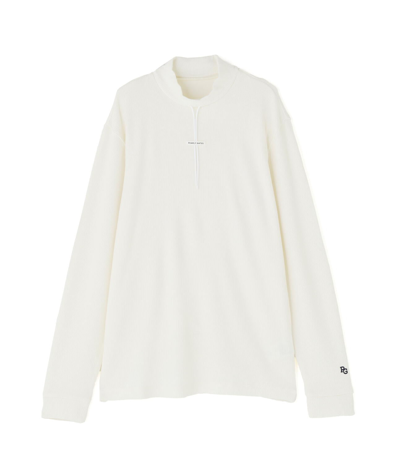 セルヒートリブフェイス長袖モックネックカットソー