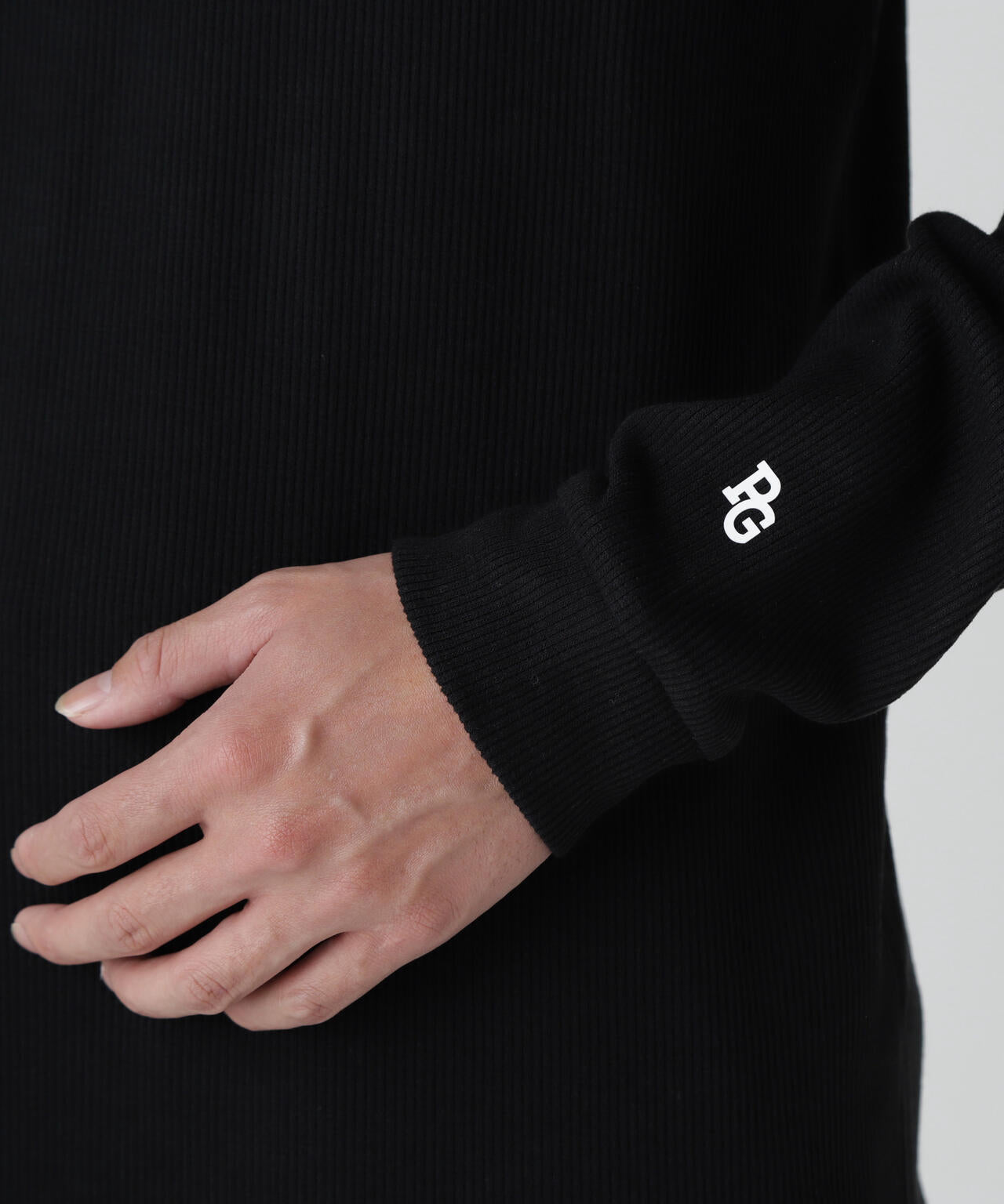 セルヒートリブフェイス長袖モックネックカットソー