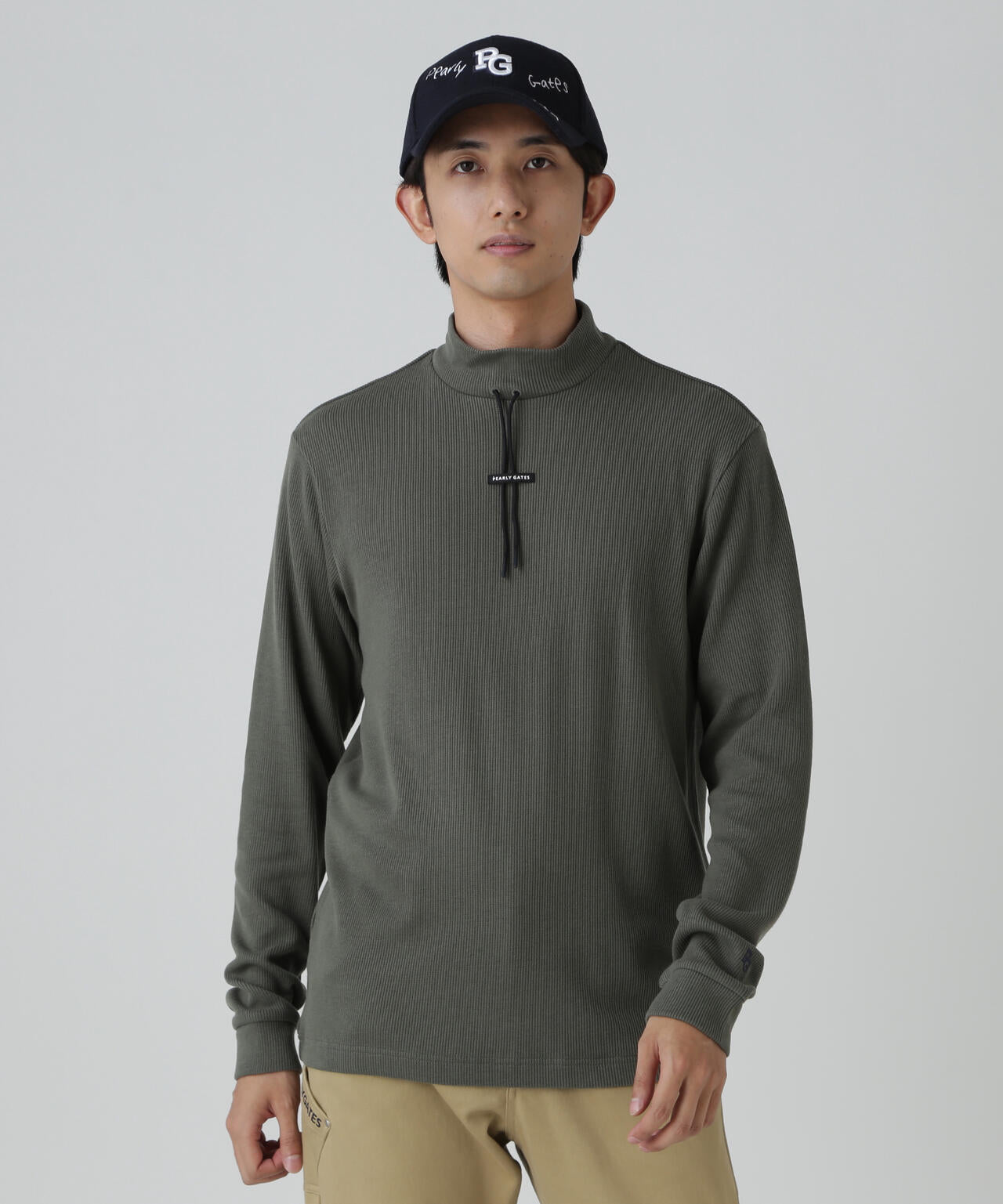 セルヒートリブフェイス長袖モックネックカットソー | PEARLY GATES