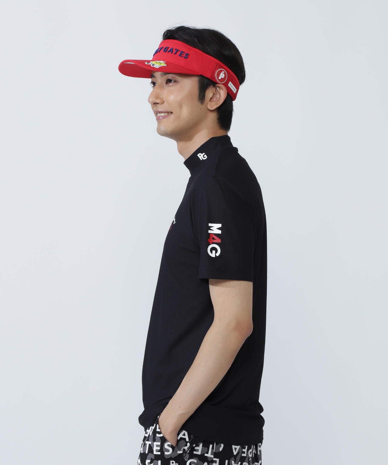 ハニカムカノコ半袖モックネックカットソー