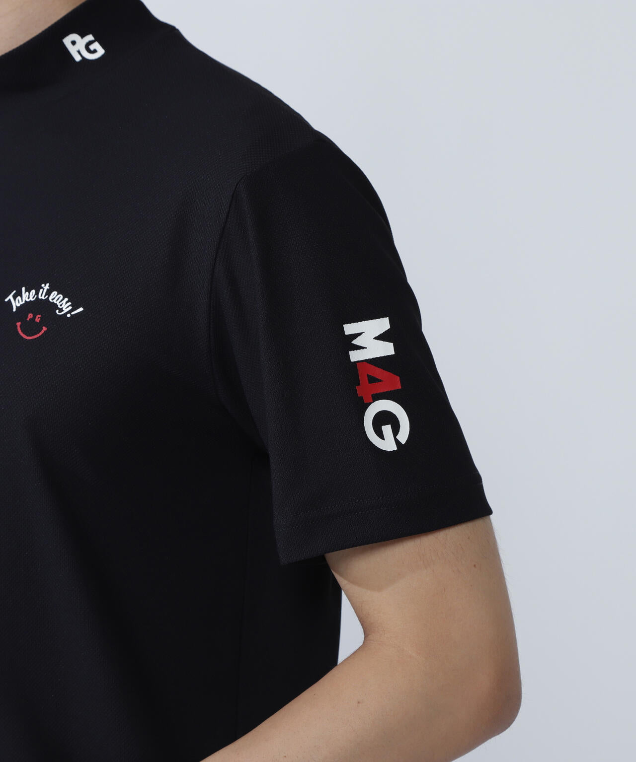 ハニカムカノコ半袖モックネックカットソー