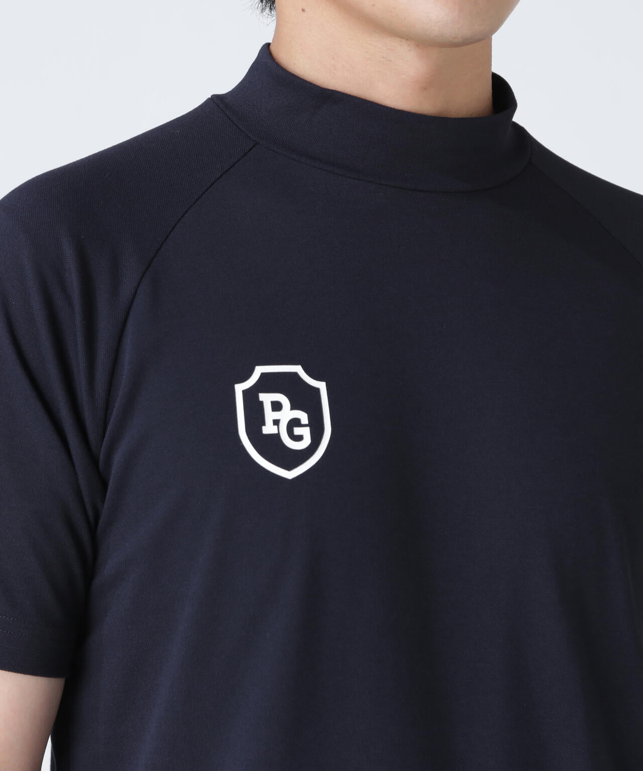 PEARLYGATES ストレッチドビー半袖ハイネックカットソー　ネイビー PEARLYGATES ストレッチドビー半袖ハイネックカットソー ネイビー