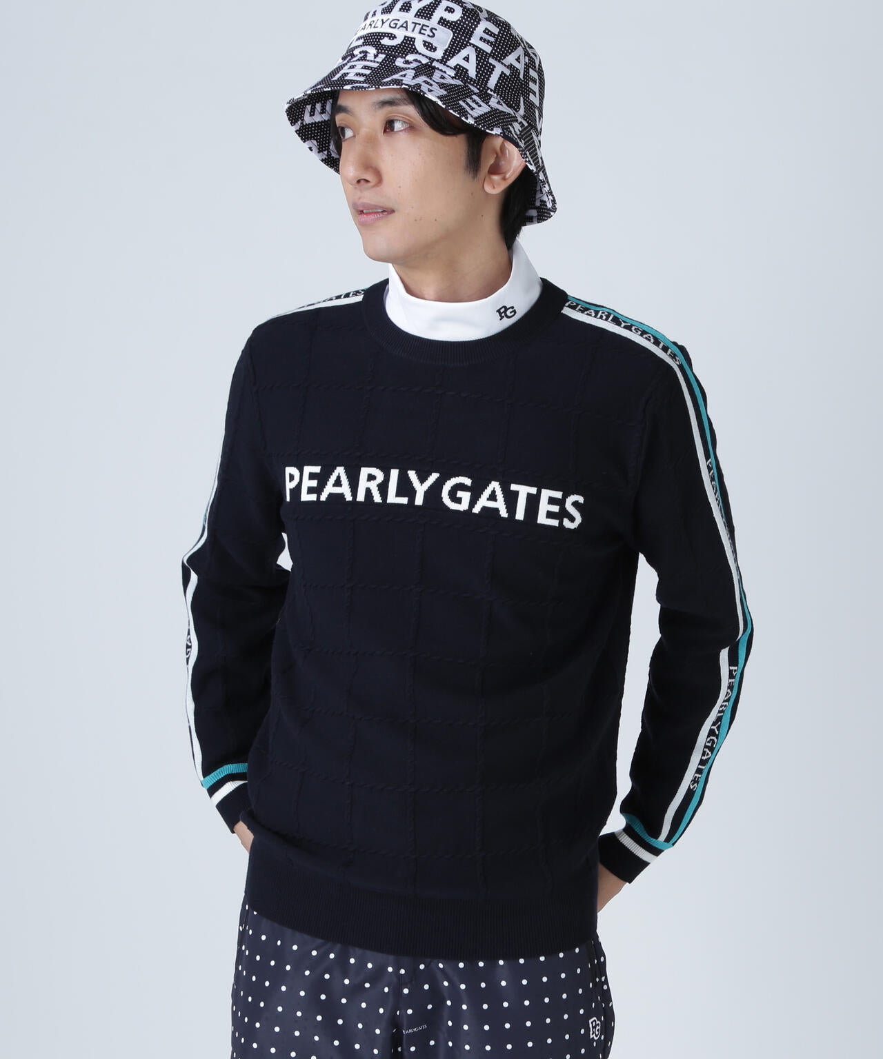 12G地柄クルーネックニットプルオーバー | PEARLY GATES