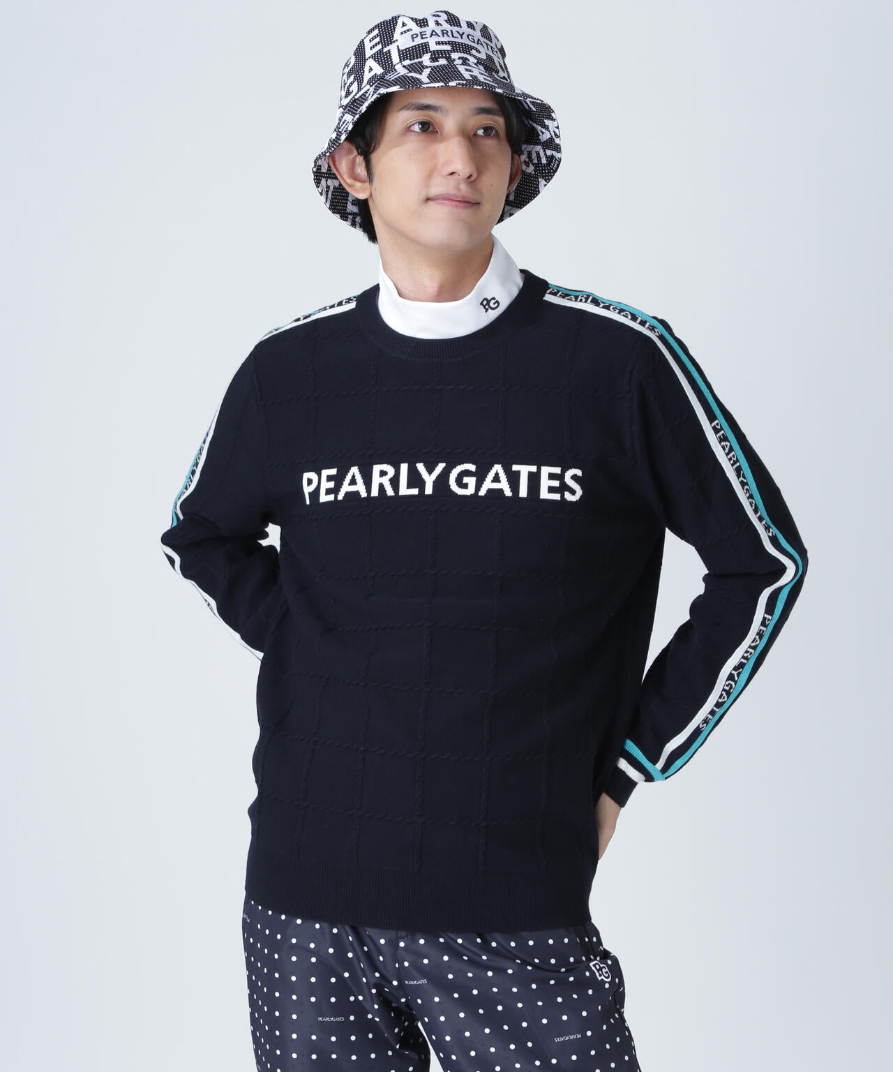 12G地柄クルーネックニットプルオーバー | PEARLY GATES