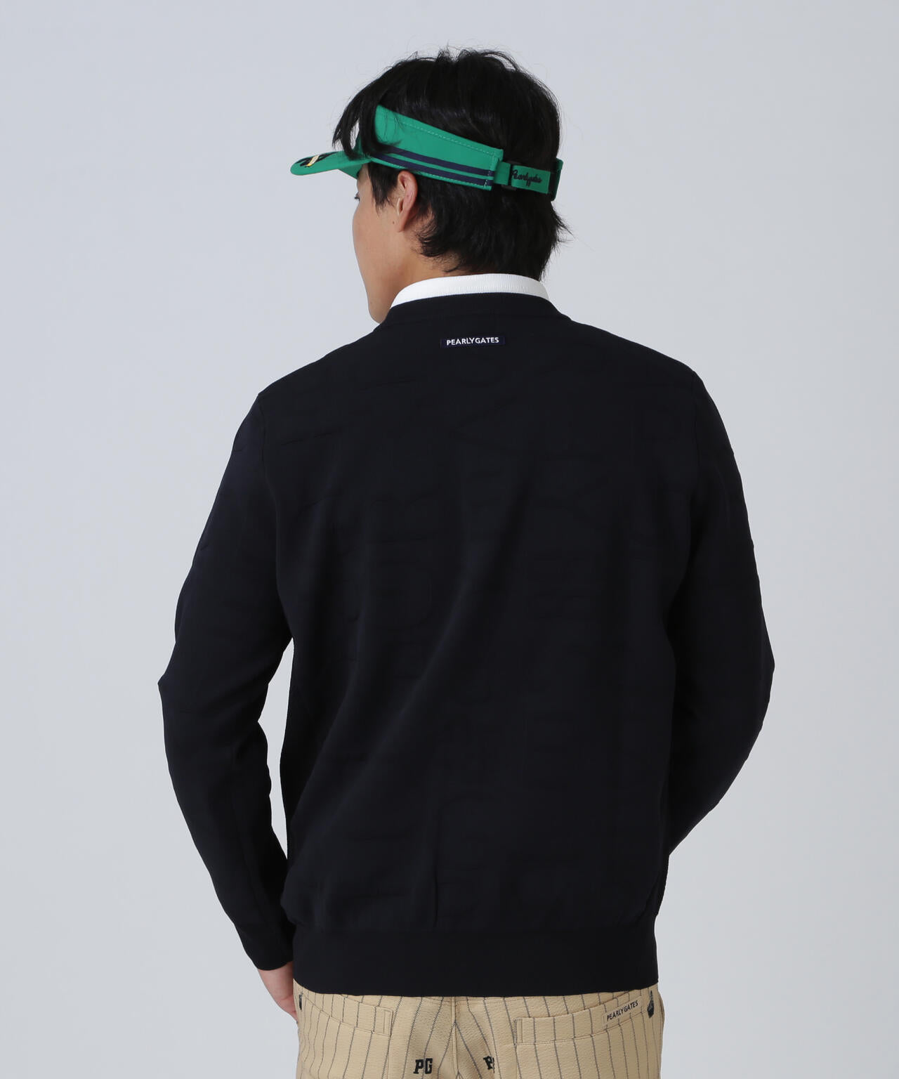 14Gクルーネックニットプルオーバー ＜ジャガードロゴ総柄＞