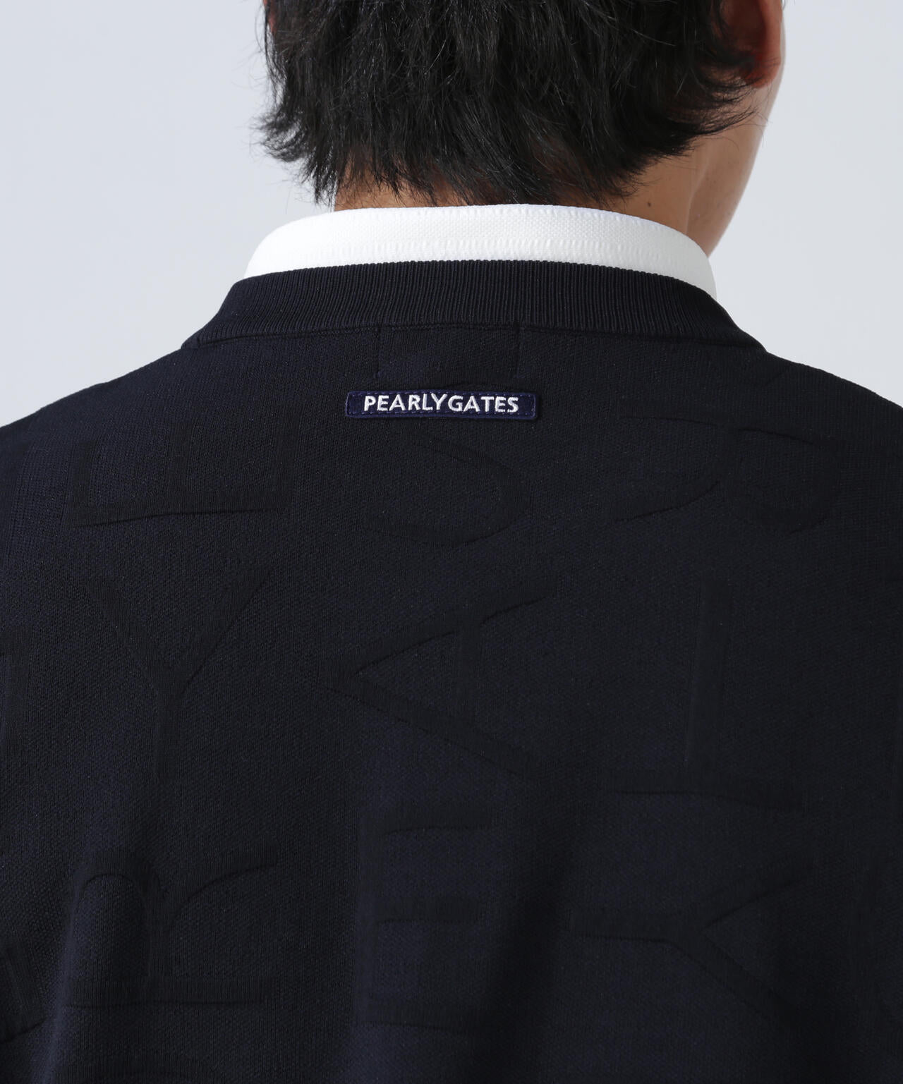 14Gクルーネックニットプルオーバー ＜ジャガードロゴ総柄＞