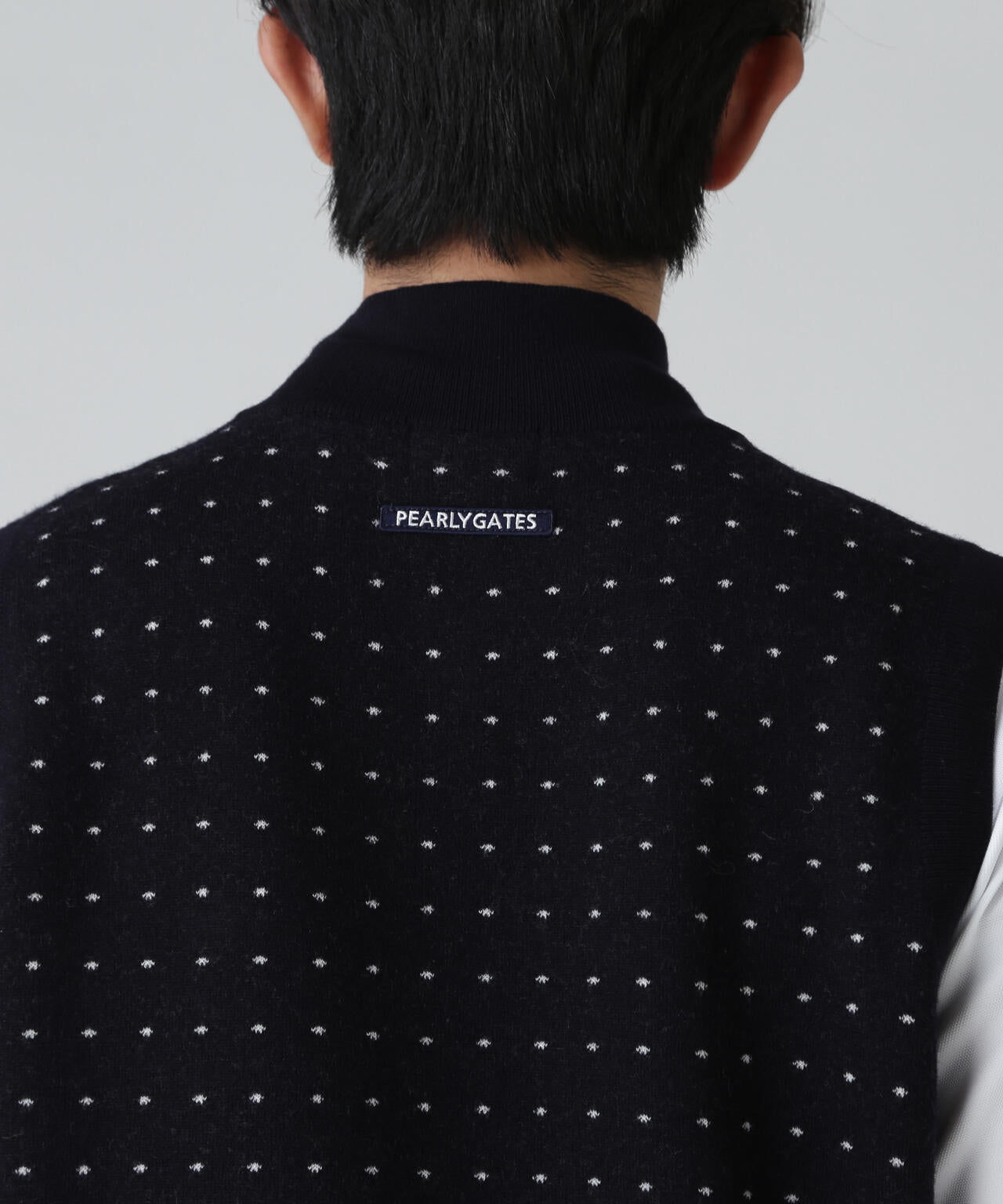 14Gダブルジャガードカシミヤ混フルジップニットベスト ＜ミニドット柄＞