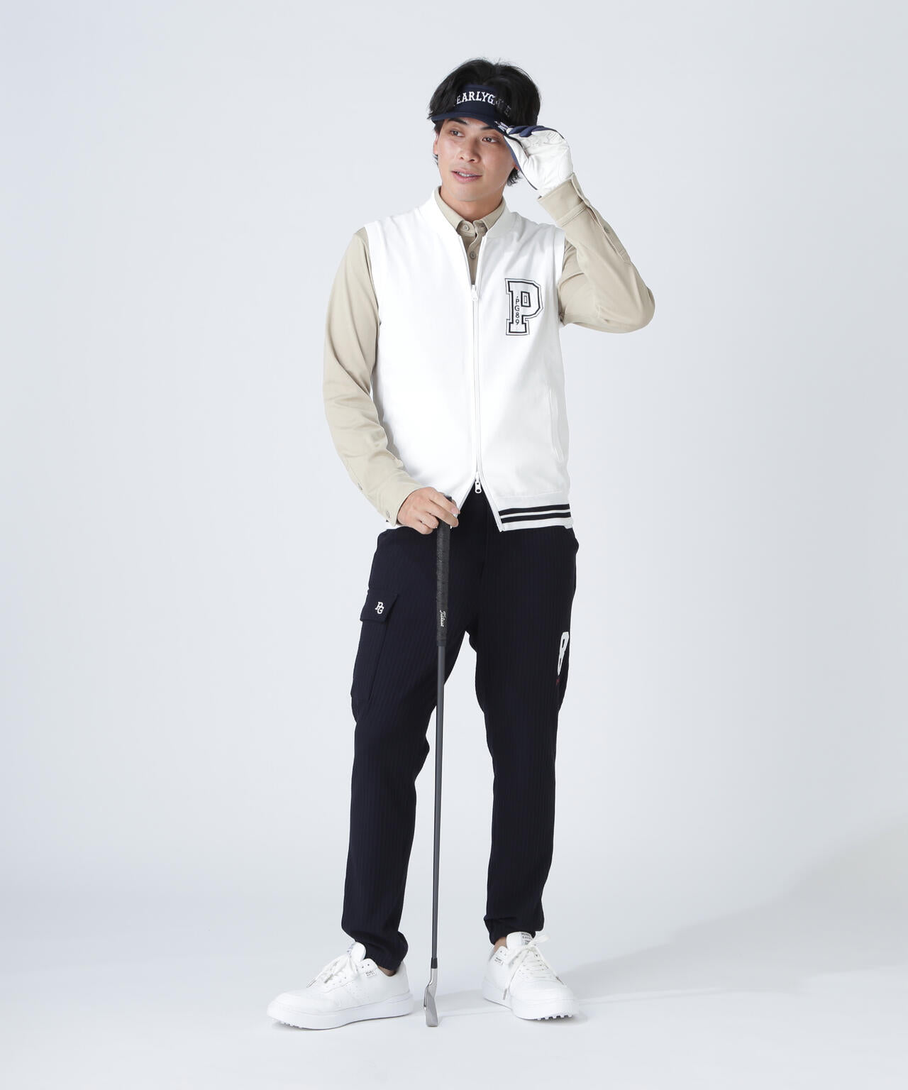 ジャガードリバーシブル フルジップニットベスト