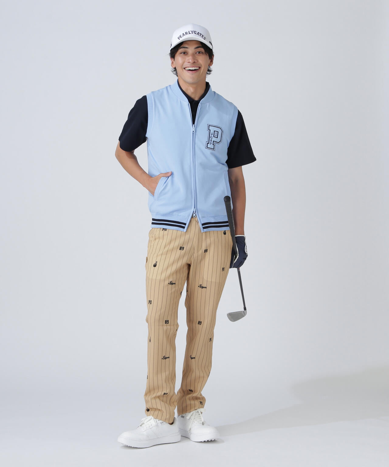 ジャガードリバーシブル フルジップニットベスト