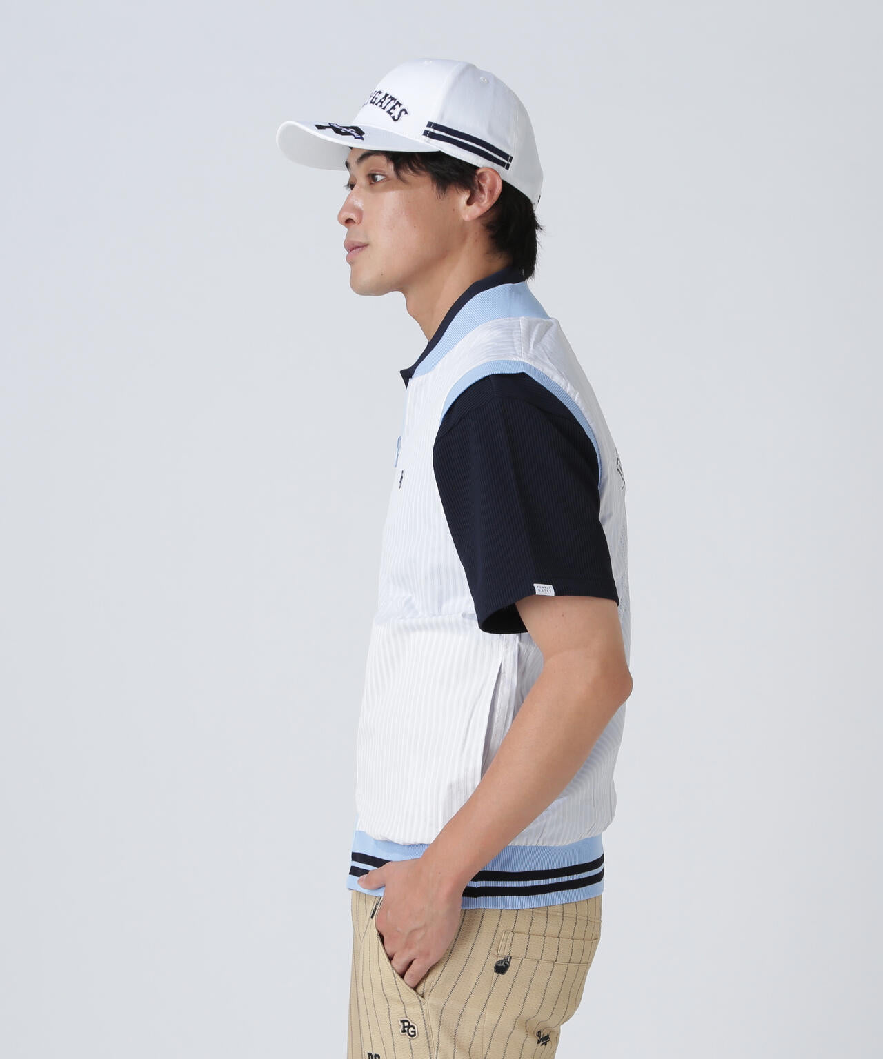 ジャガードリバーシブル フルジップニットベスト | PEARLY GATES