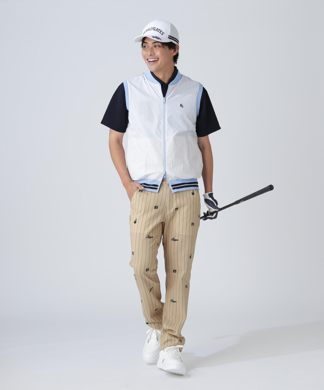 ジャガードリバーシブル フルジップニットベスト