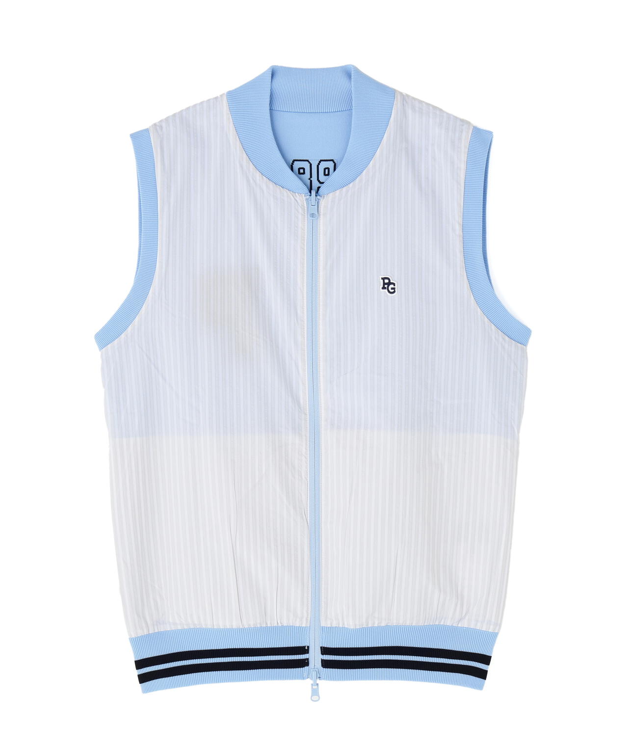 ジャガードリバーシブル フルジップニットベスト