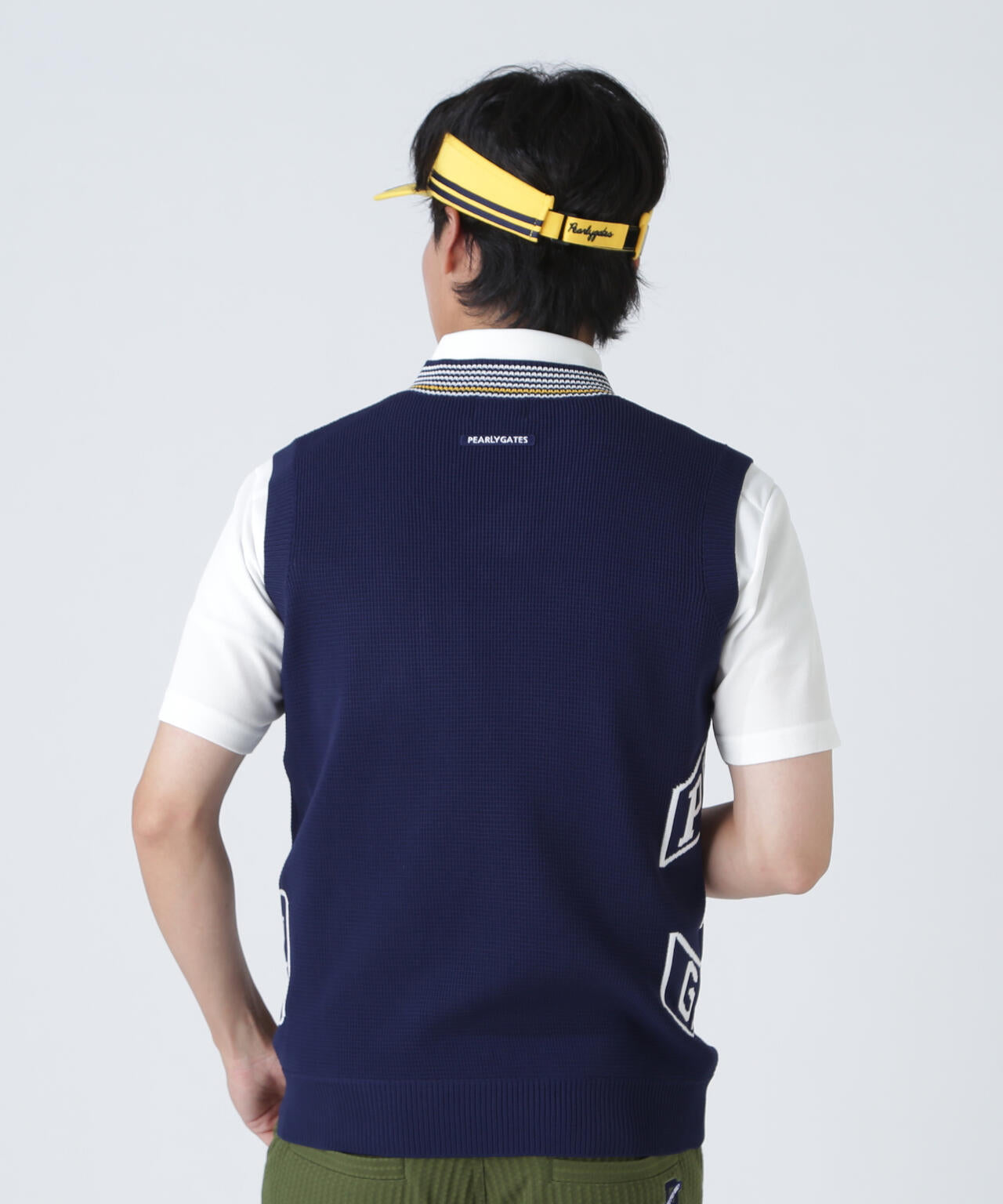 PEARLY GATES ネイビー Vネックベスト 14GジャガードVネックニットベスト | PEARLY GATES（パーリー