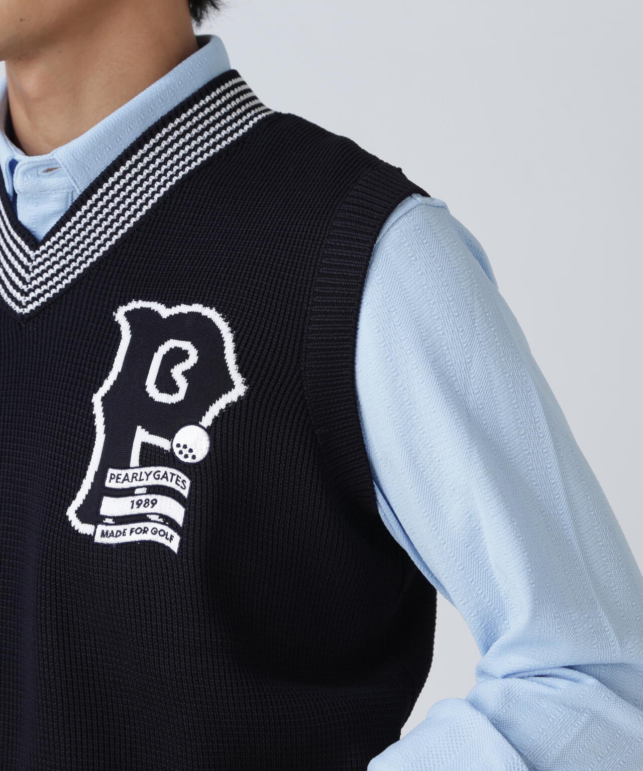 PEARLY GATES パーリーゲイツ　Vネックニットベスト　サイズ6 14GジャガードVネックニットベスト | PEARLY GATES（パーリー