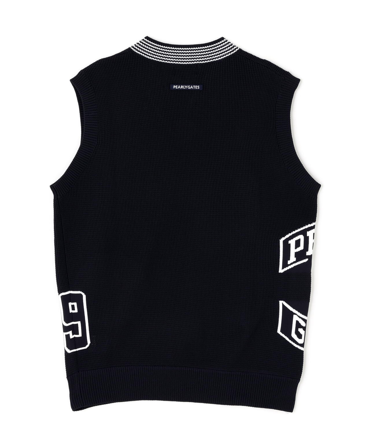 PEARLY GATES 黒 フリースベスト サイズ0。美品 14GジャガードVネックニットベスト | PEARLY GATES（パーリー