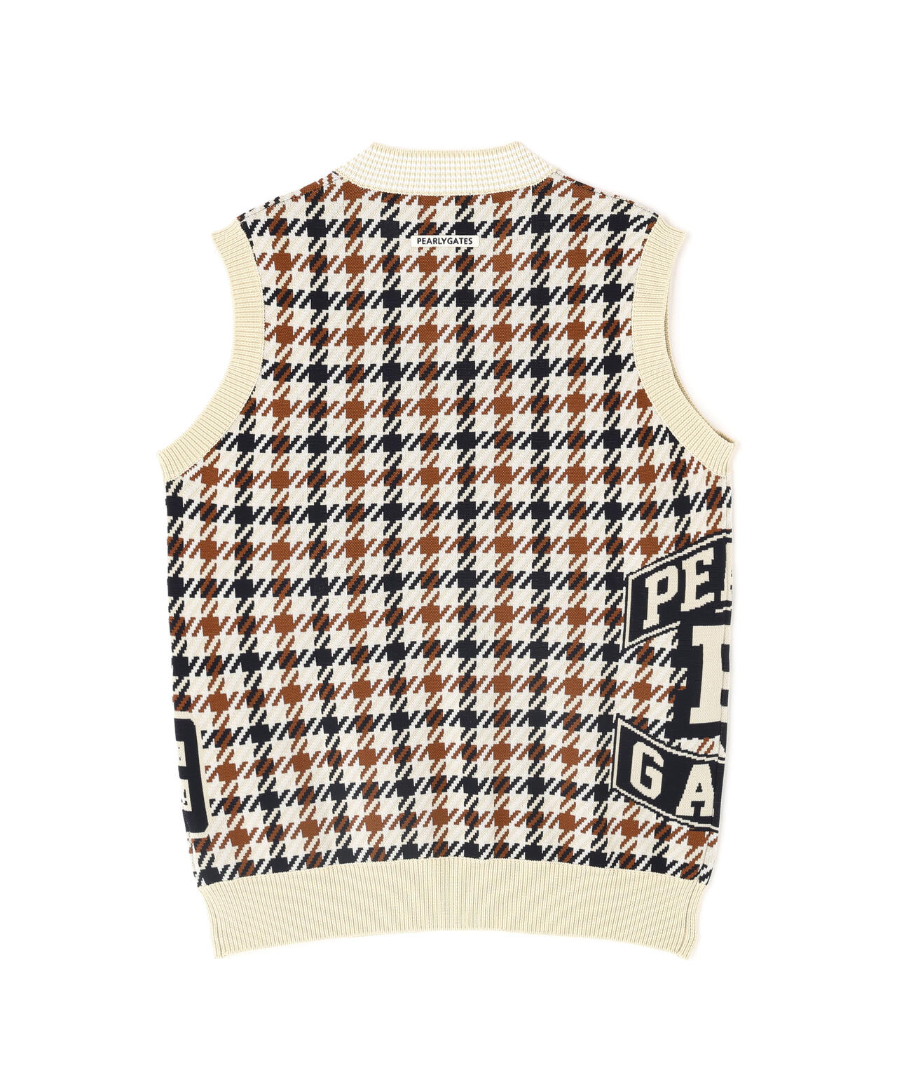 14GジャガードVネックニットベスト ＜ガンクラブチェック柄＞