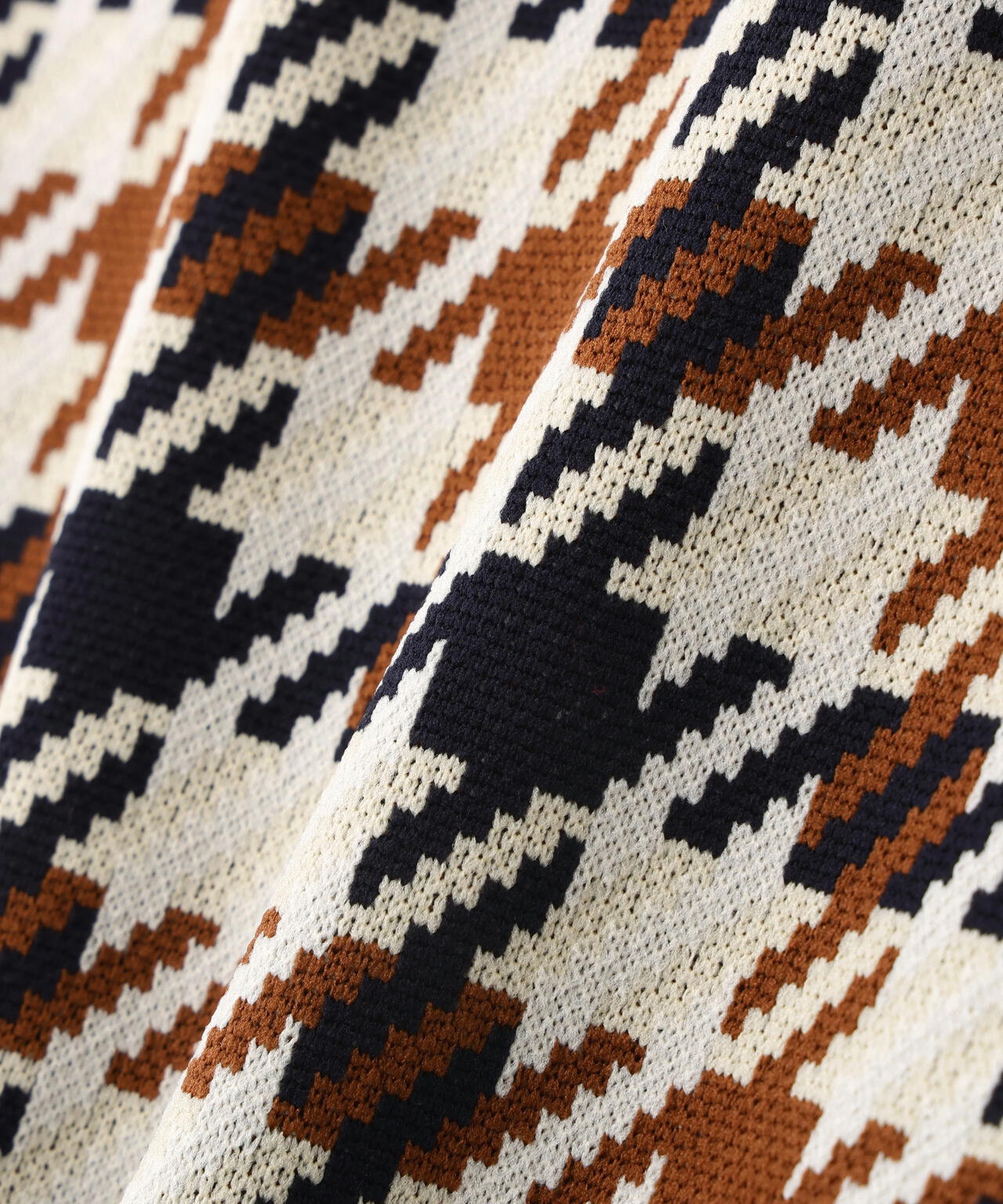 14GジャガードVネックニットベスト ＜ガンクラブチェック柄＞