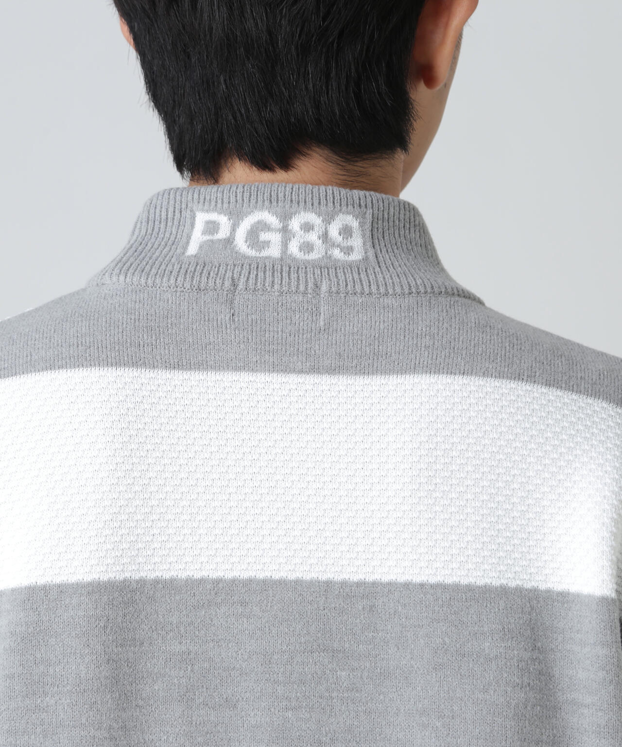 10G天竺ボーダー柄モックネックニットプルオーバー | PEARLY GATES