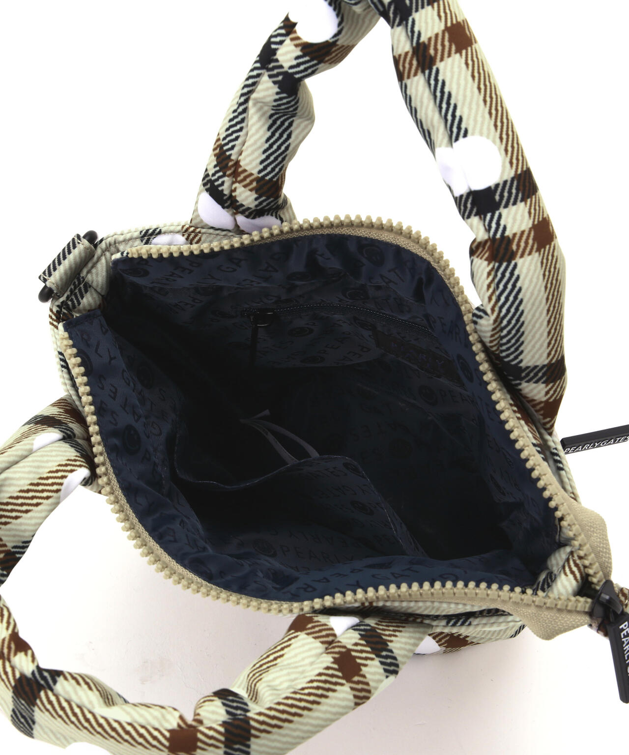 チェック×ドット柄中綿カートバッグ (UNISEX)