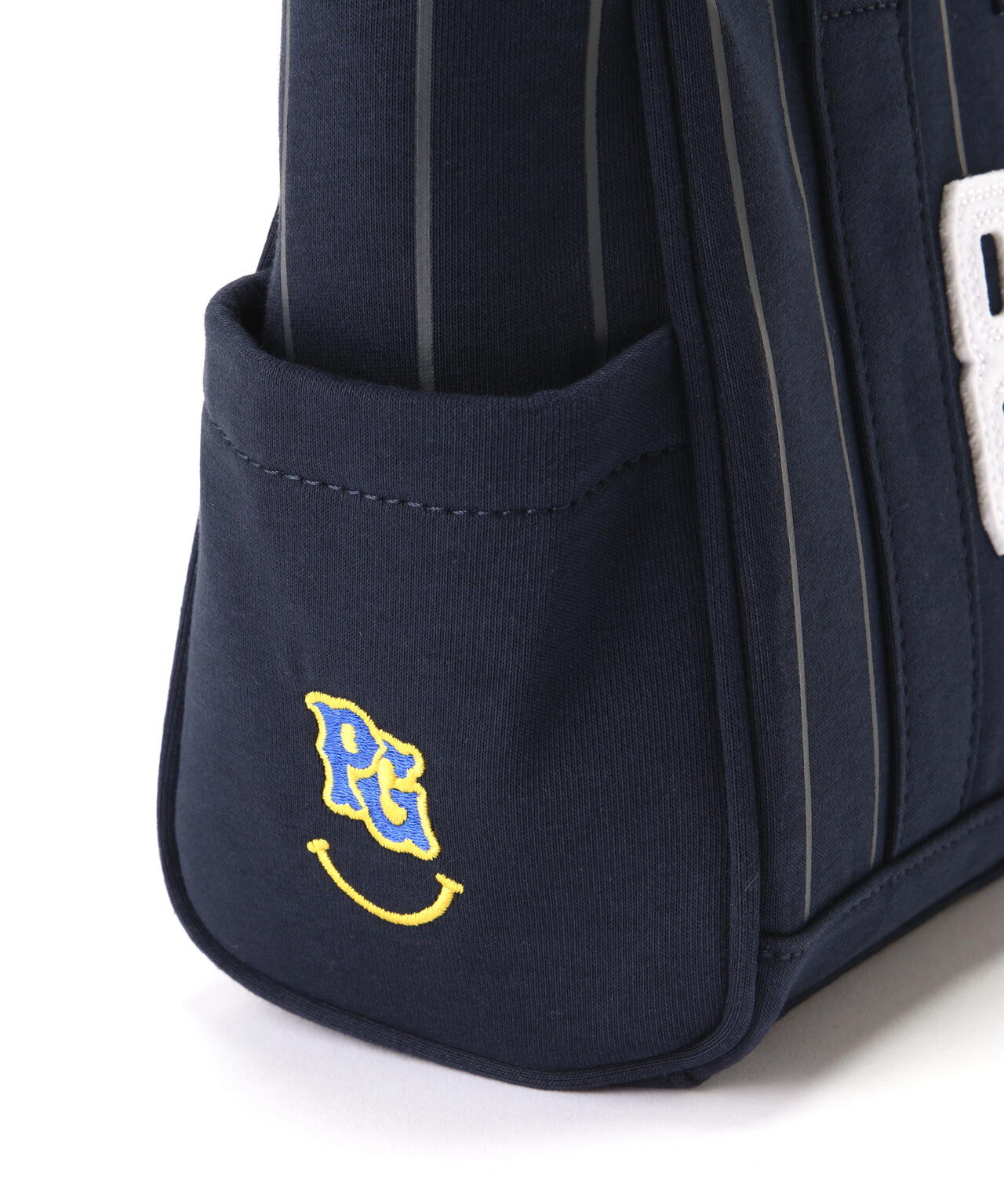 ピンストライプ柄裏毛カートバッグ (UNISEX)