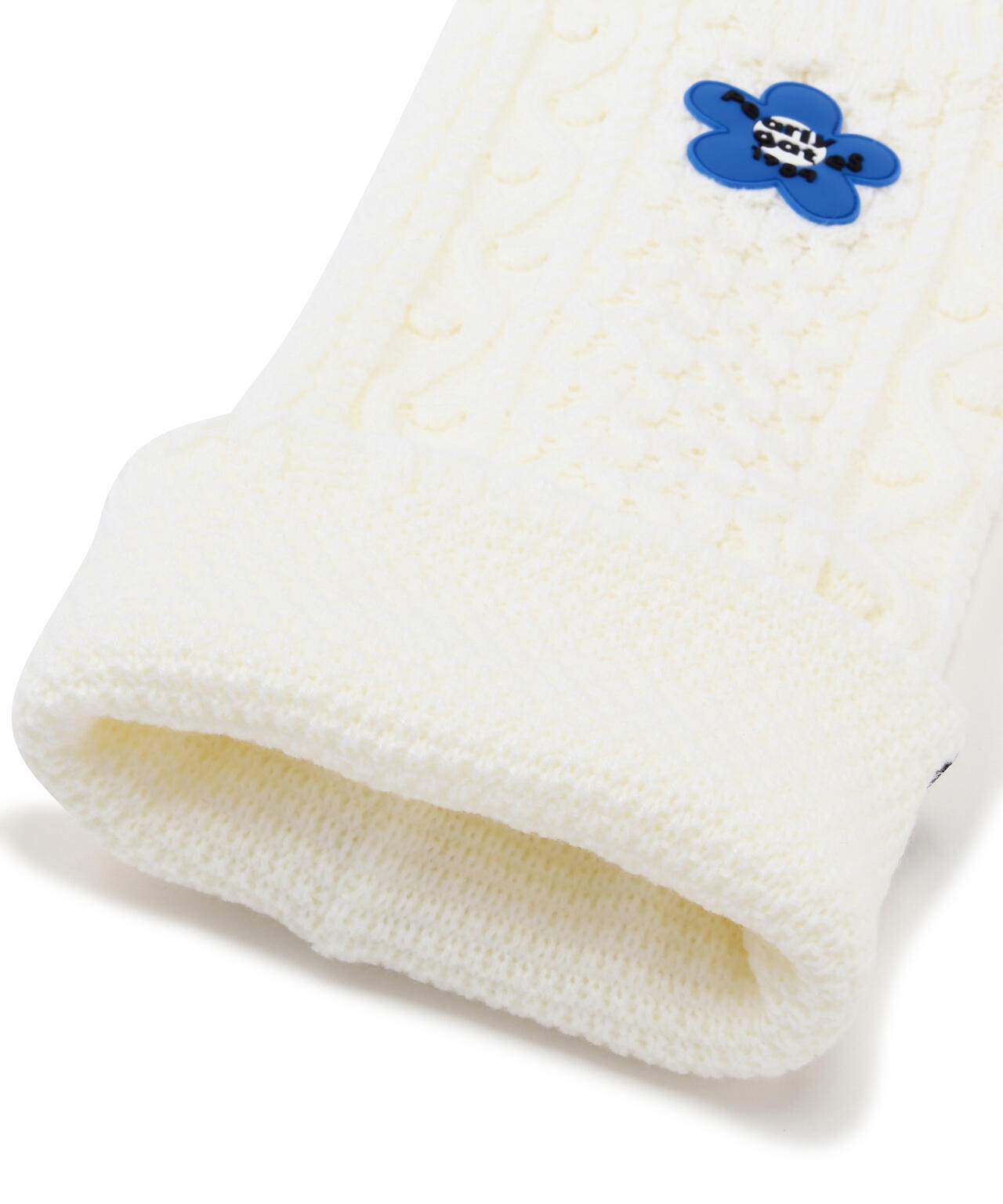 フラワーワッペンアラン編みニットレッグウォーマー (LADIES) | PEARLY