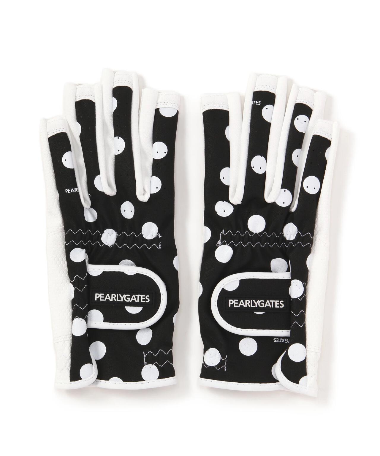 ランダムドット柄 合皮ネイルスルーグローブ (両手用) (LADIES)