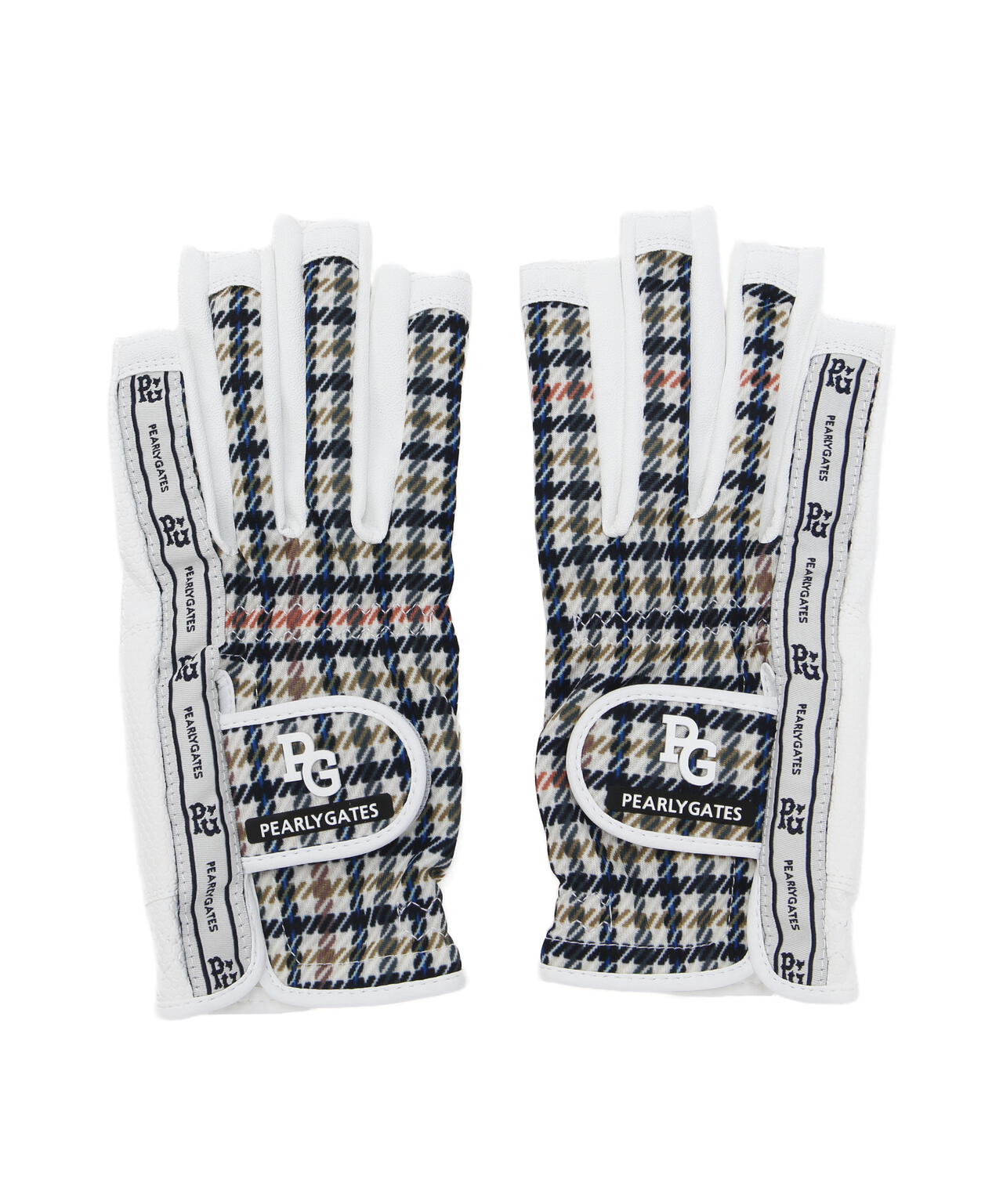 ガンクラブチェック柄合皮ネイルスルーグローブ (両手用