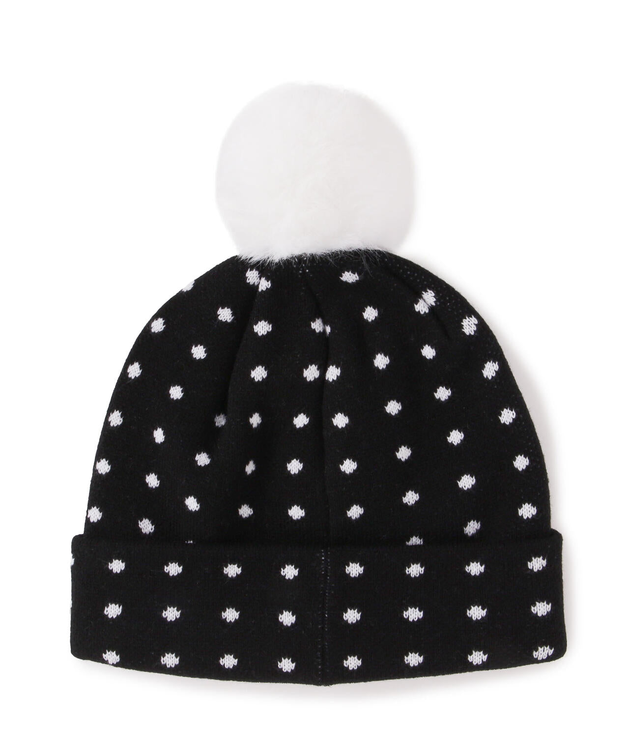 フェイクファー梵天付きミニドットニットワッチ (LADIES)