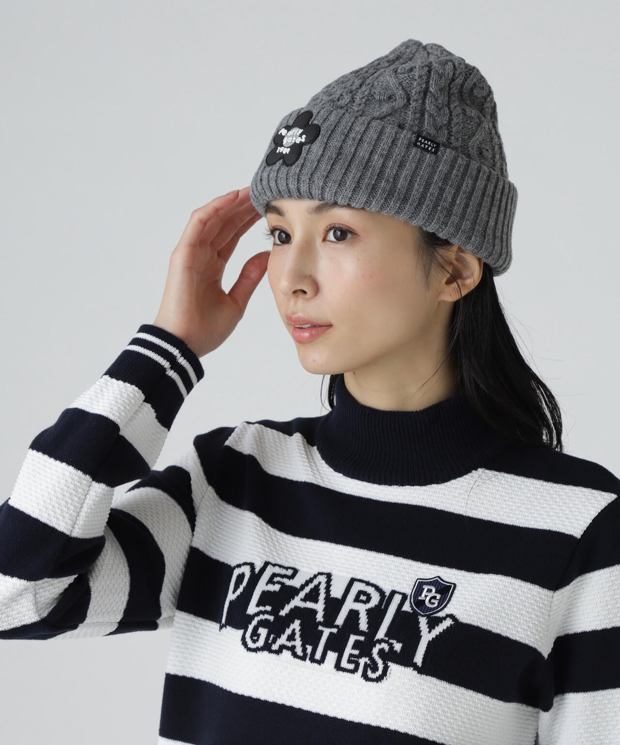 フラワーワッペンアラン編みニットワッチ (LADIES) | PEARLY GATES