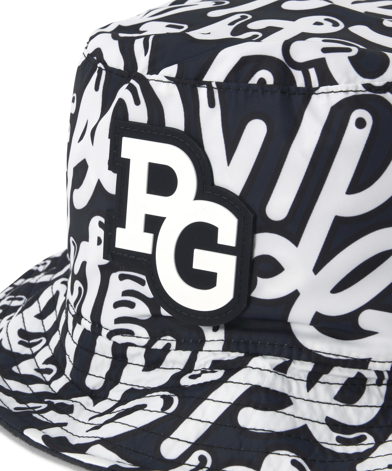 未使用級　パーリーゲイツ　ロゴ総柄　PG ニコちゃん　デニム　ロゴ刺繍　ハット PEARLY GATES（パーリーゲイツ）の「【PEARLY GATES】刺繍デニムハット